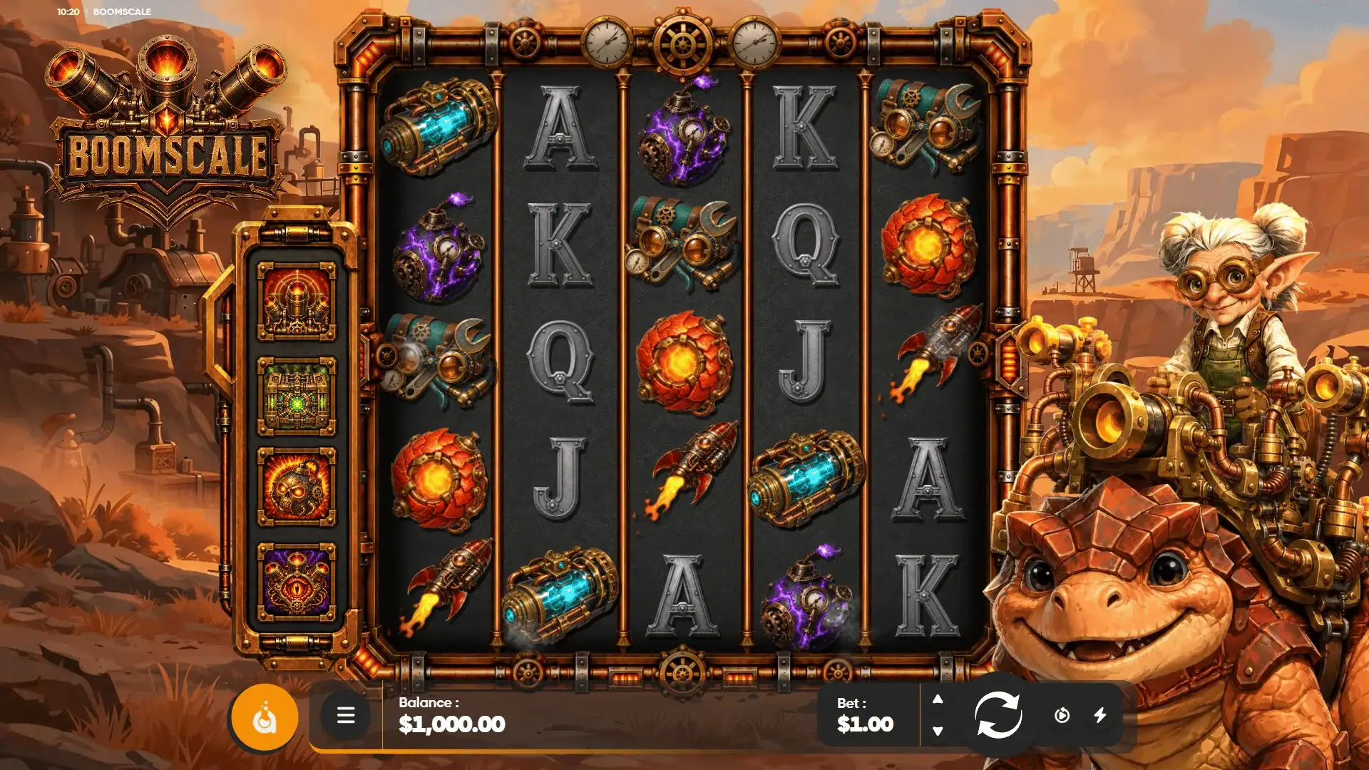 Boomscale slot gameplay reels