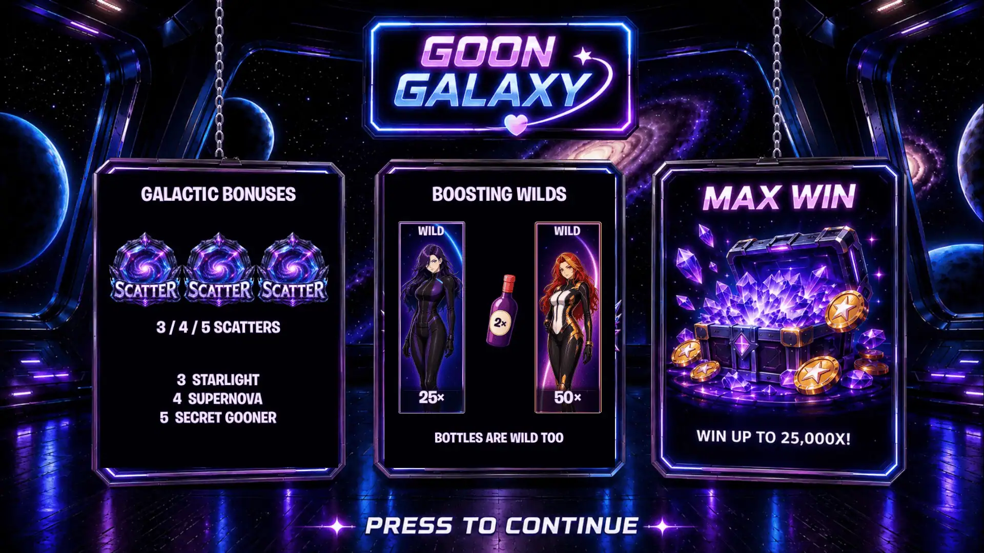 The Goon Galaxy slot intro screen