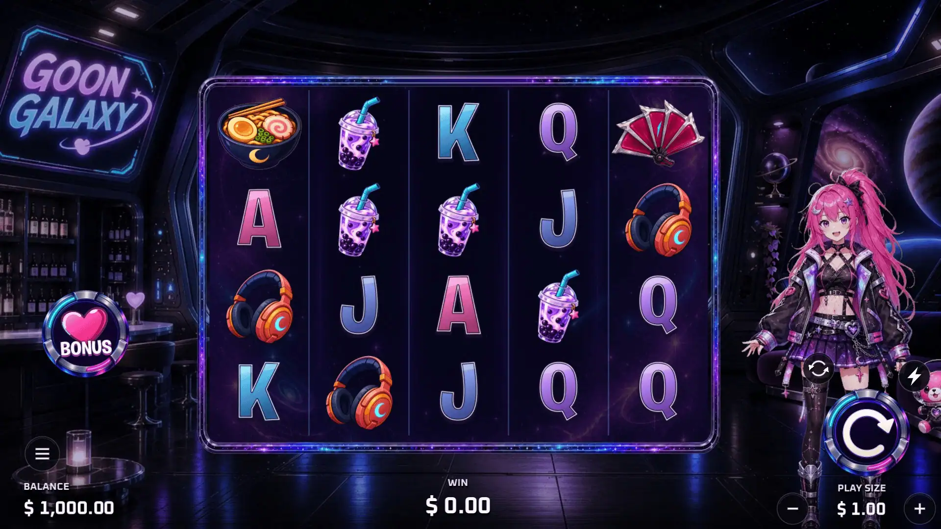 The Goon Galaxy slot gameplay reels