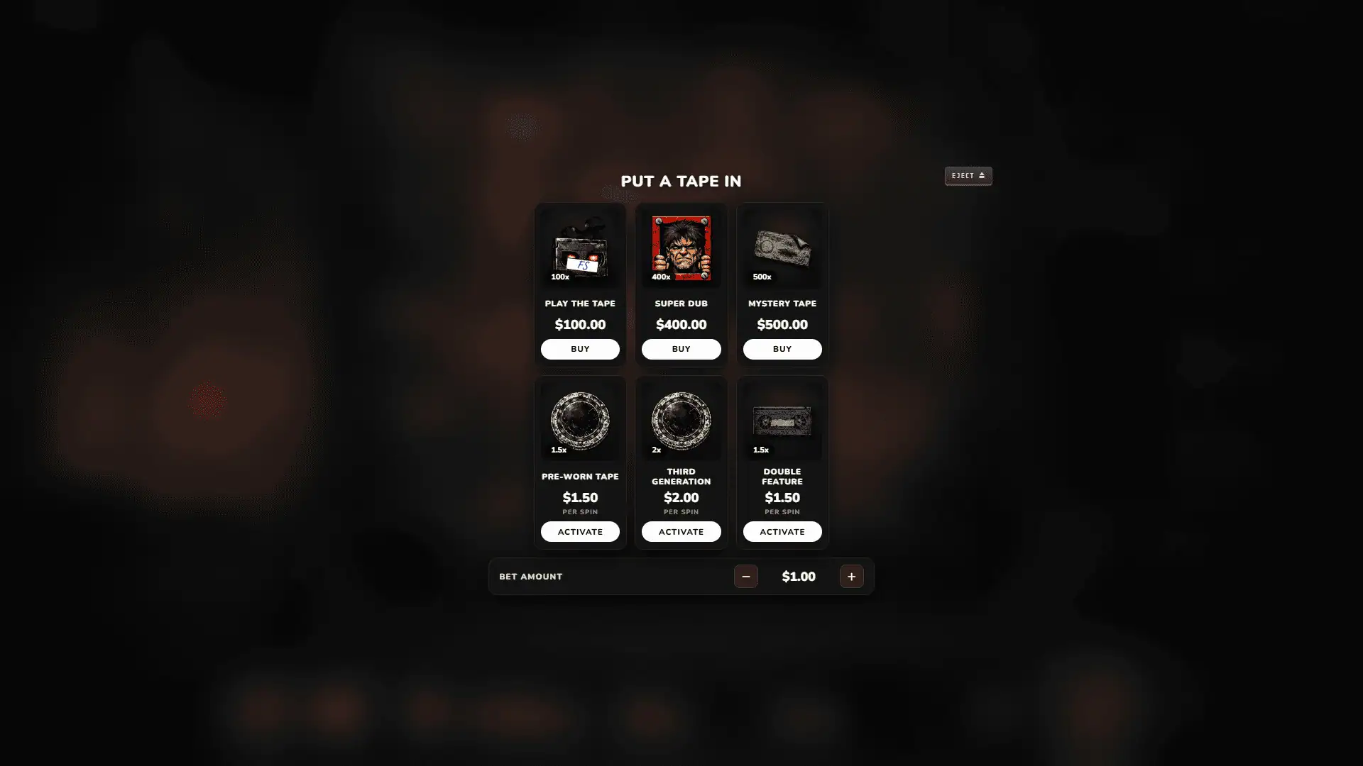 Bad Copy bonus buy menu