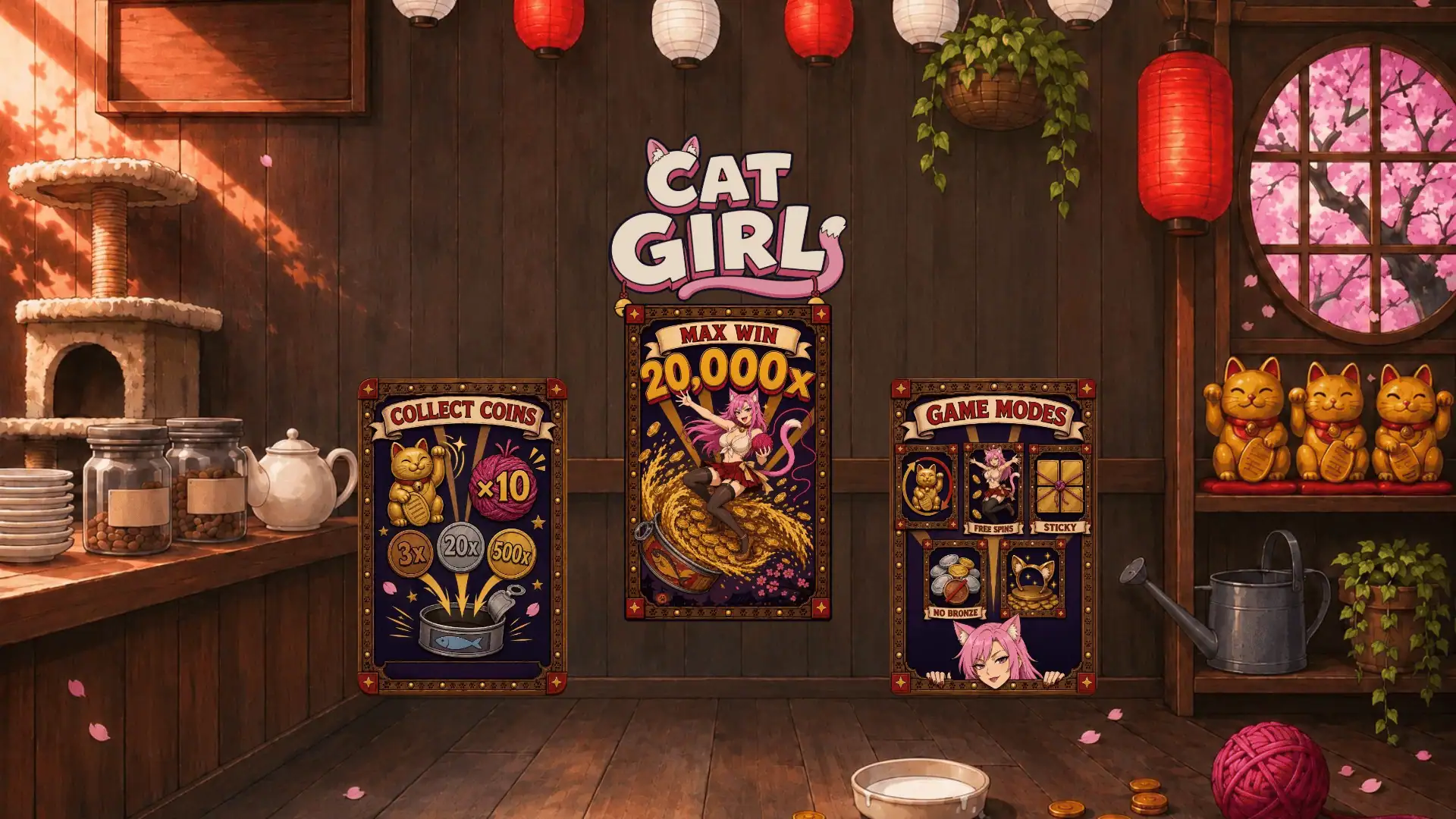 Cat Girl slot intro screen