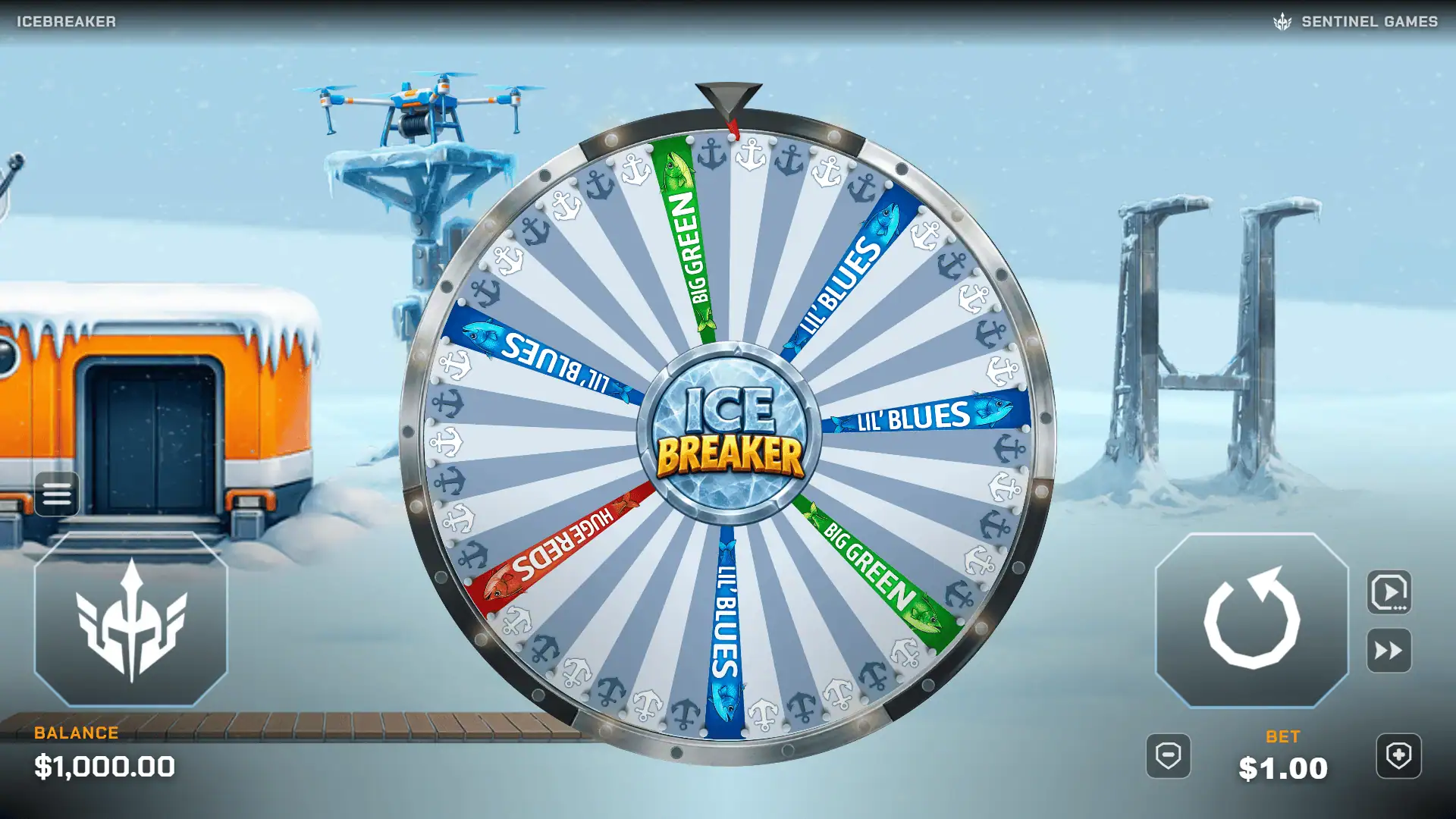 Icebreaker slot gameplay reels