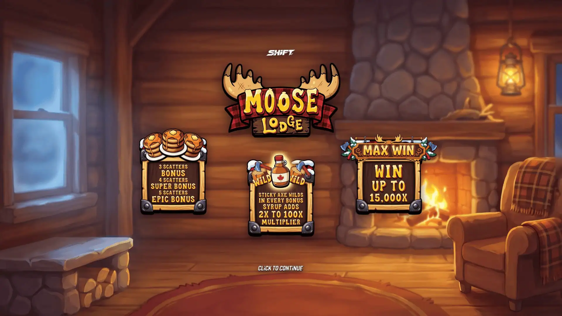 Moose Lodge slot intro screen