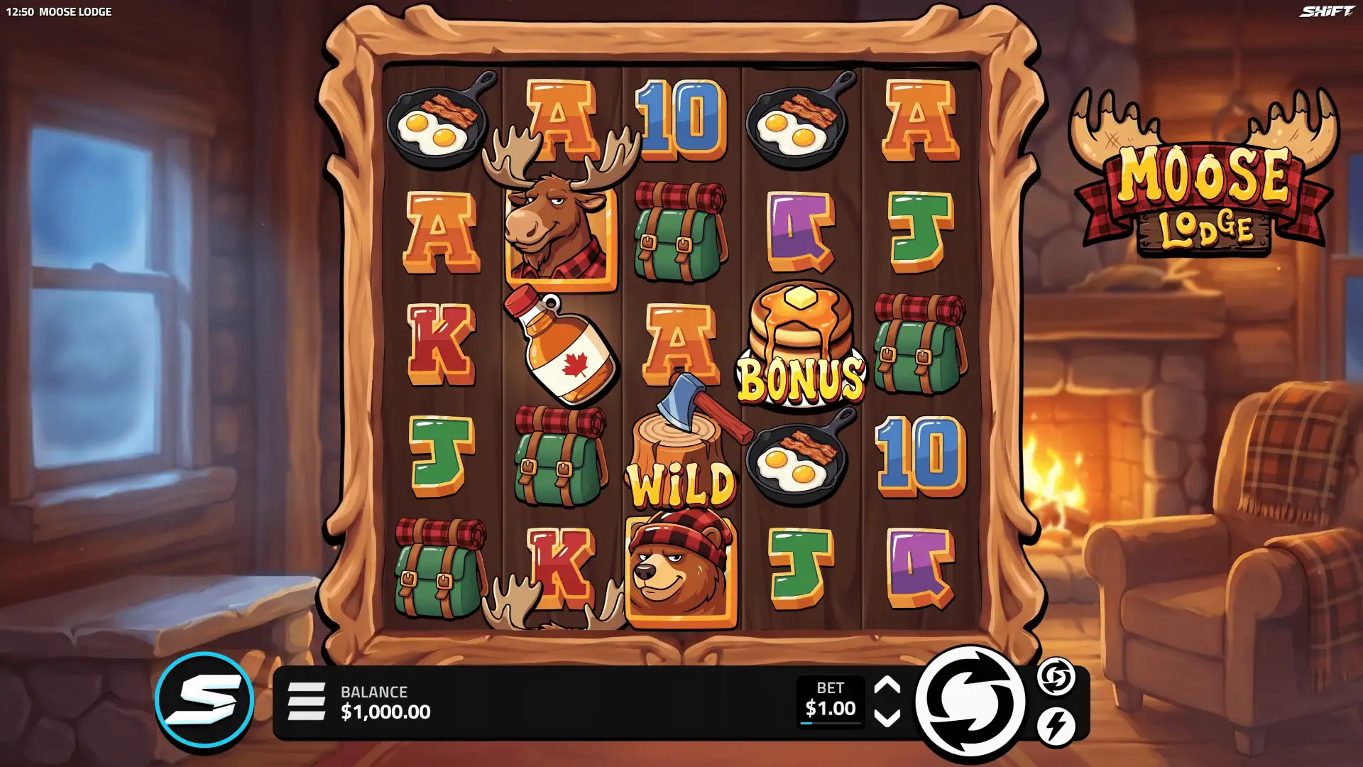 Moose Lodge slot gameplay reels