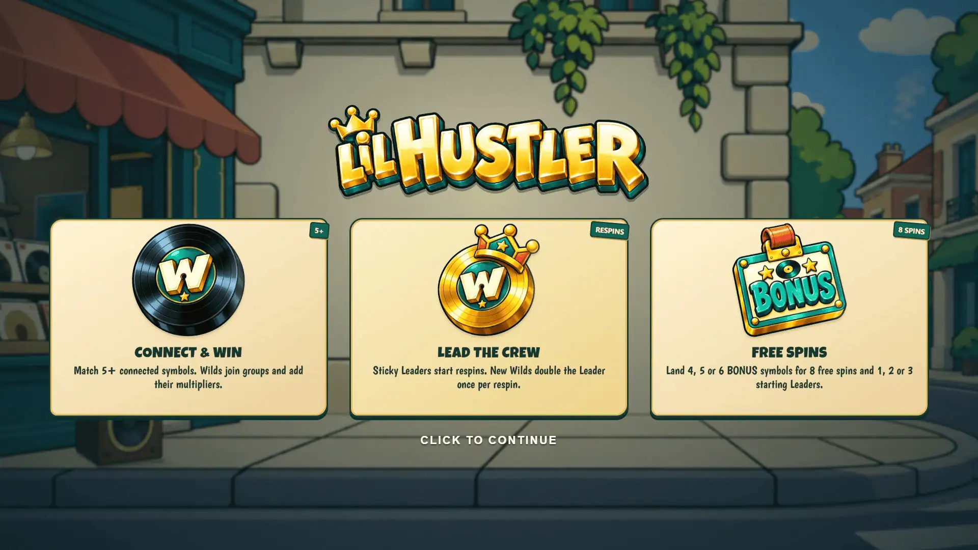 Lil Hustler slot intro screen