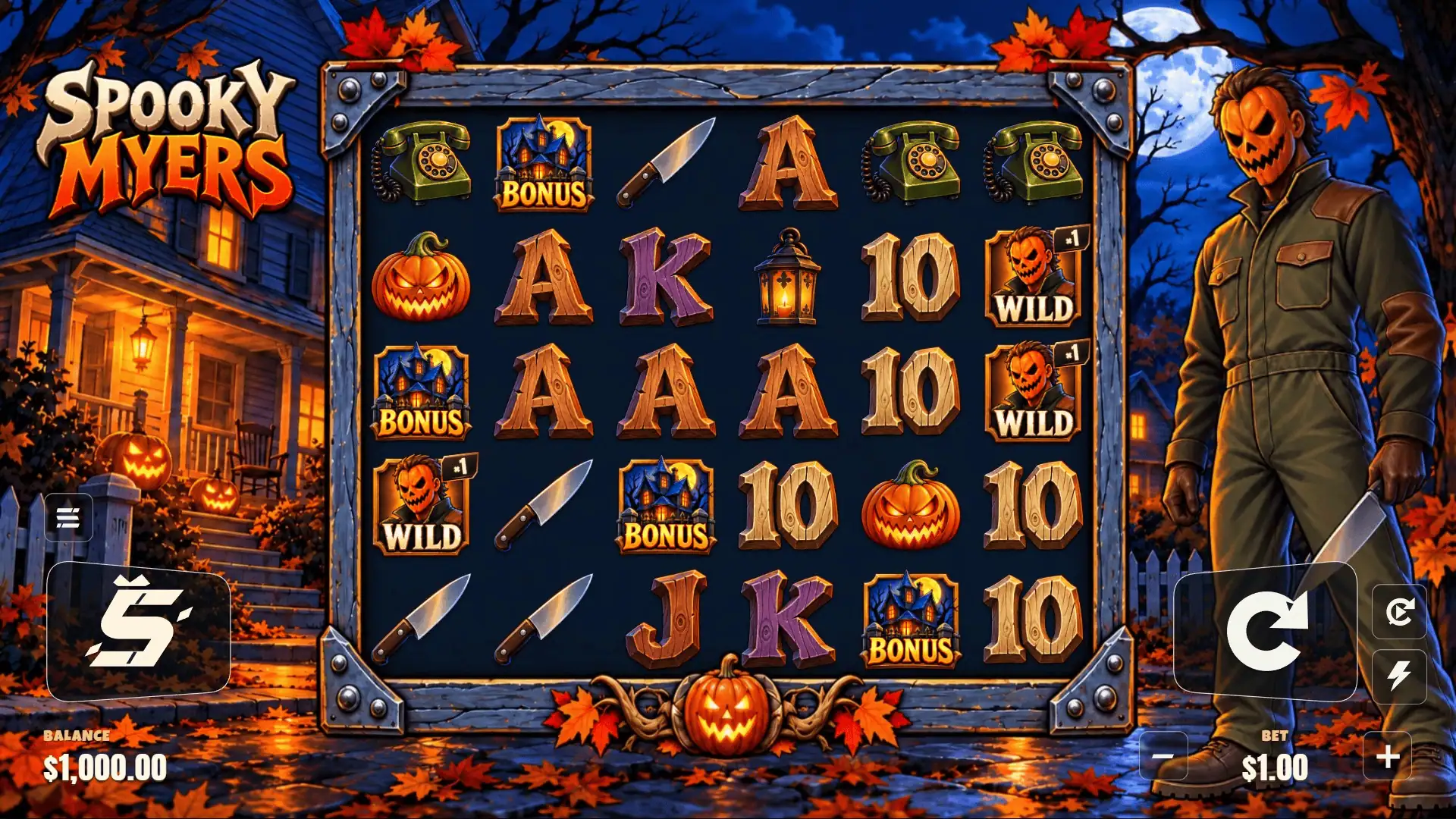 Spooky Myers Bonus Buy slot gameplay reels