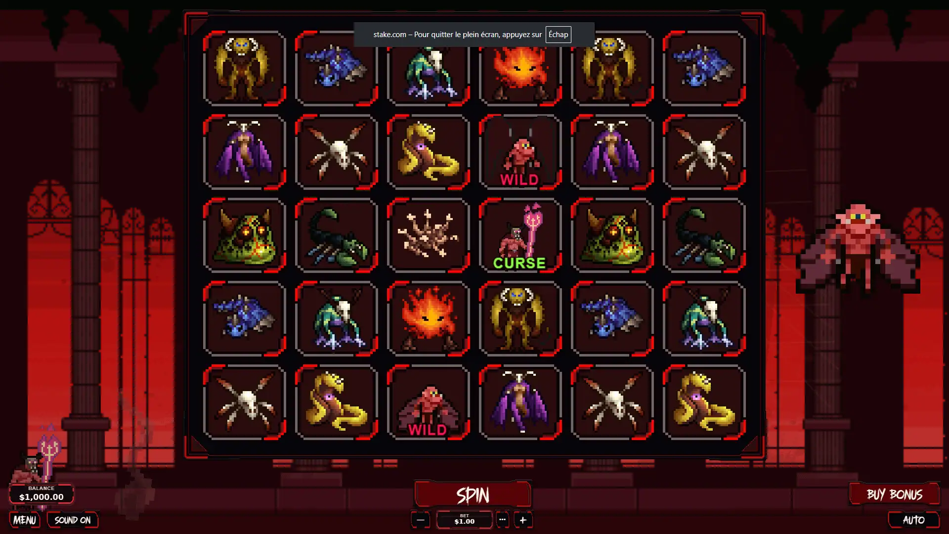 Pixel Hell slot gameplay reels