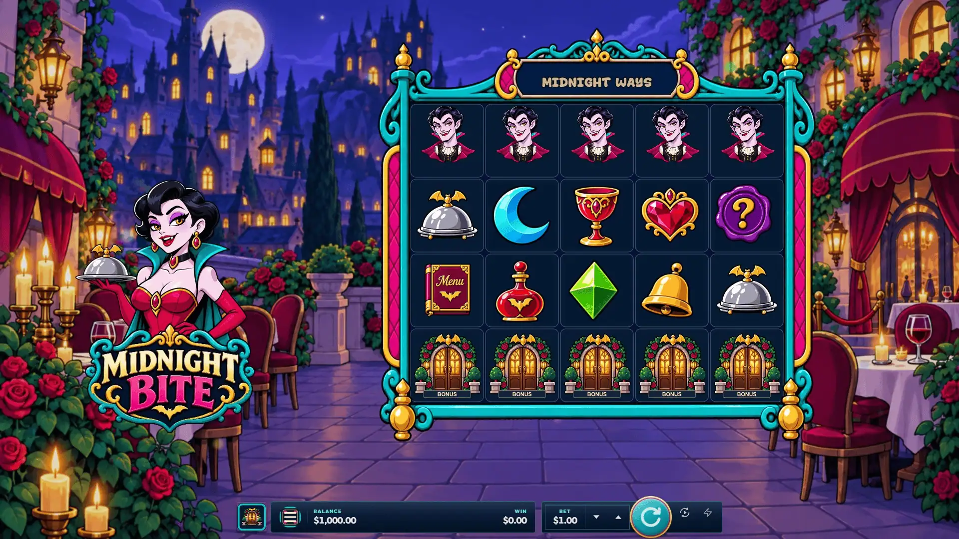 Midnight Bite slot gameplay reels