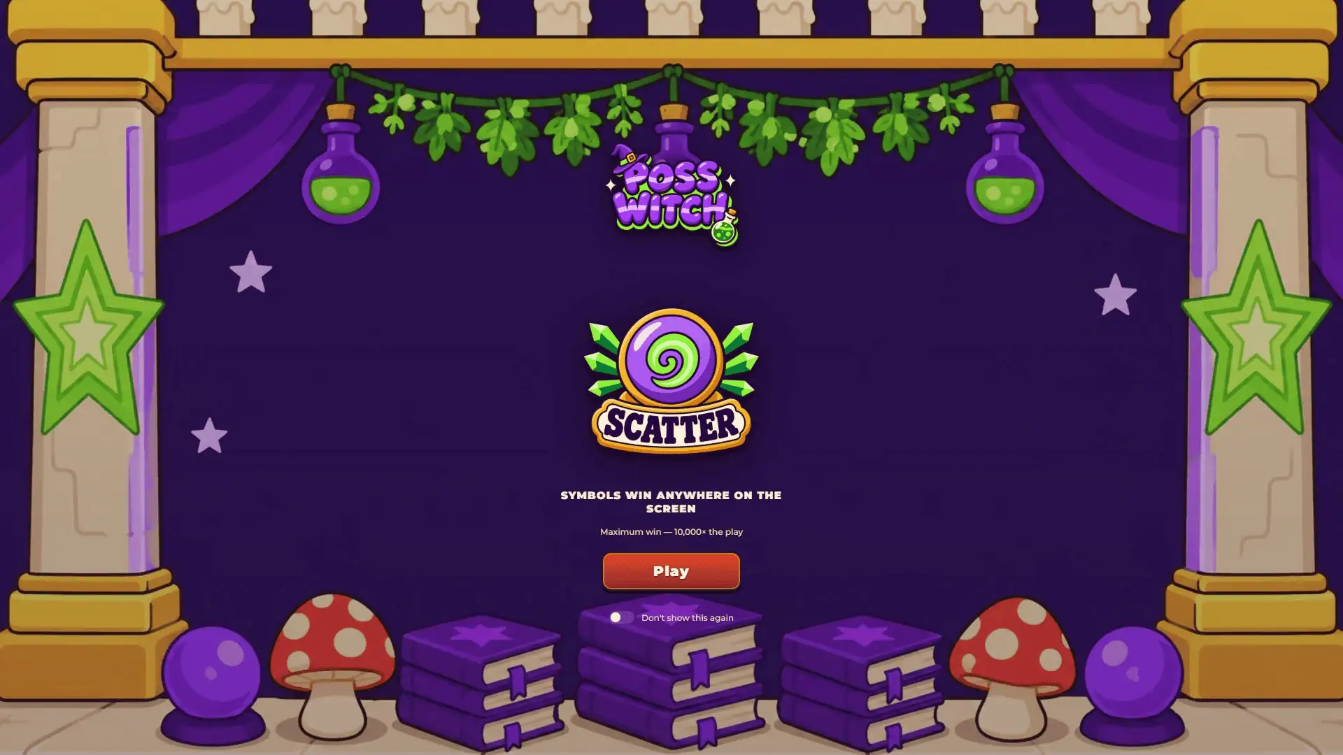 Poss Witch slot intro screen