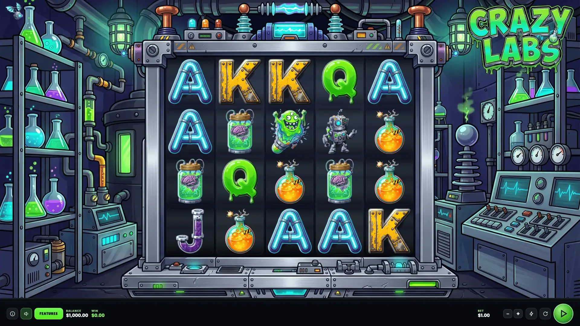Crazy Labs slot gameplay reels