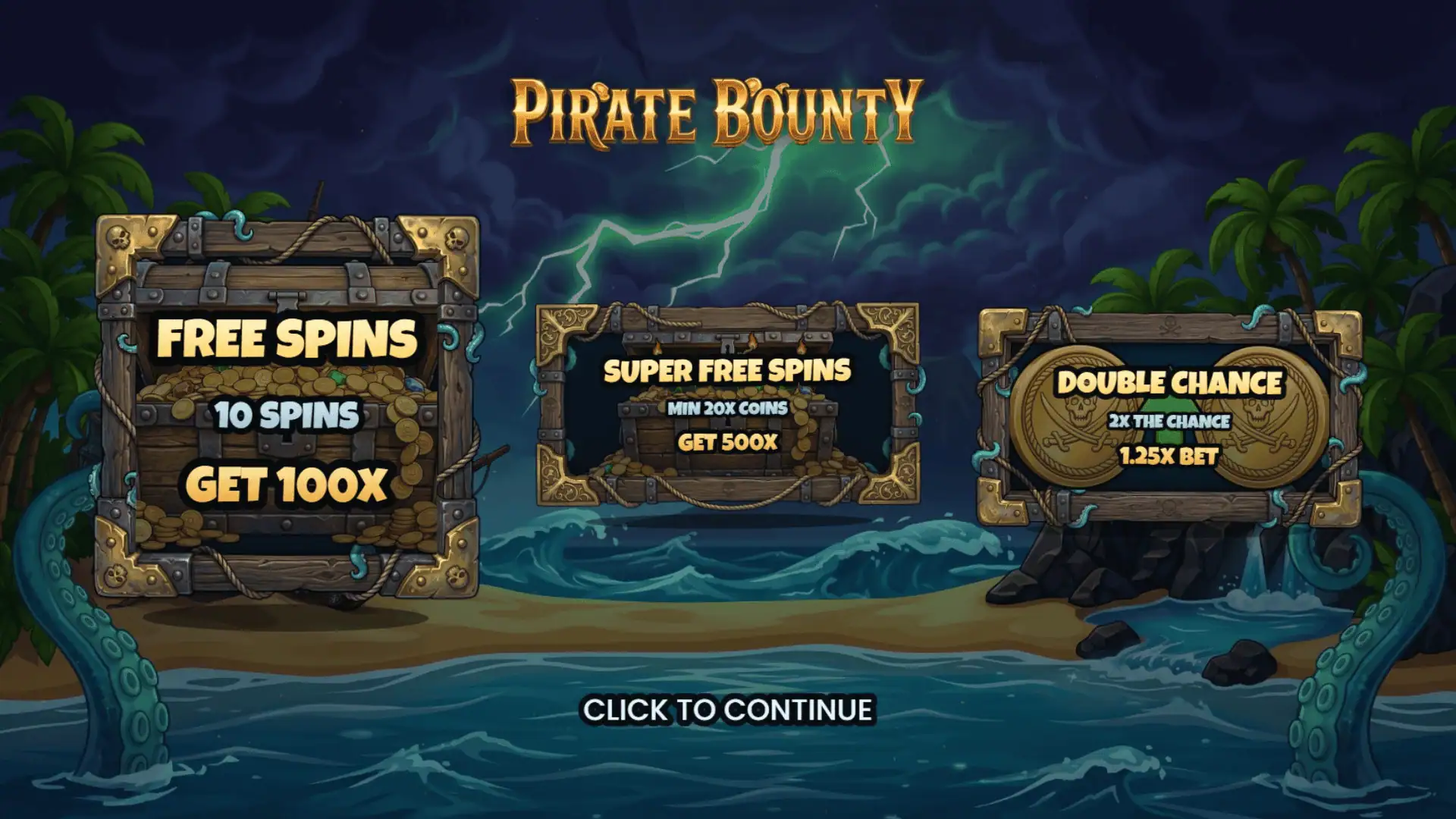 Pirate Bounty slot intro screen