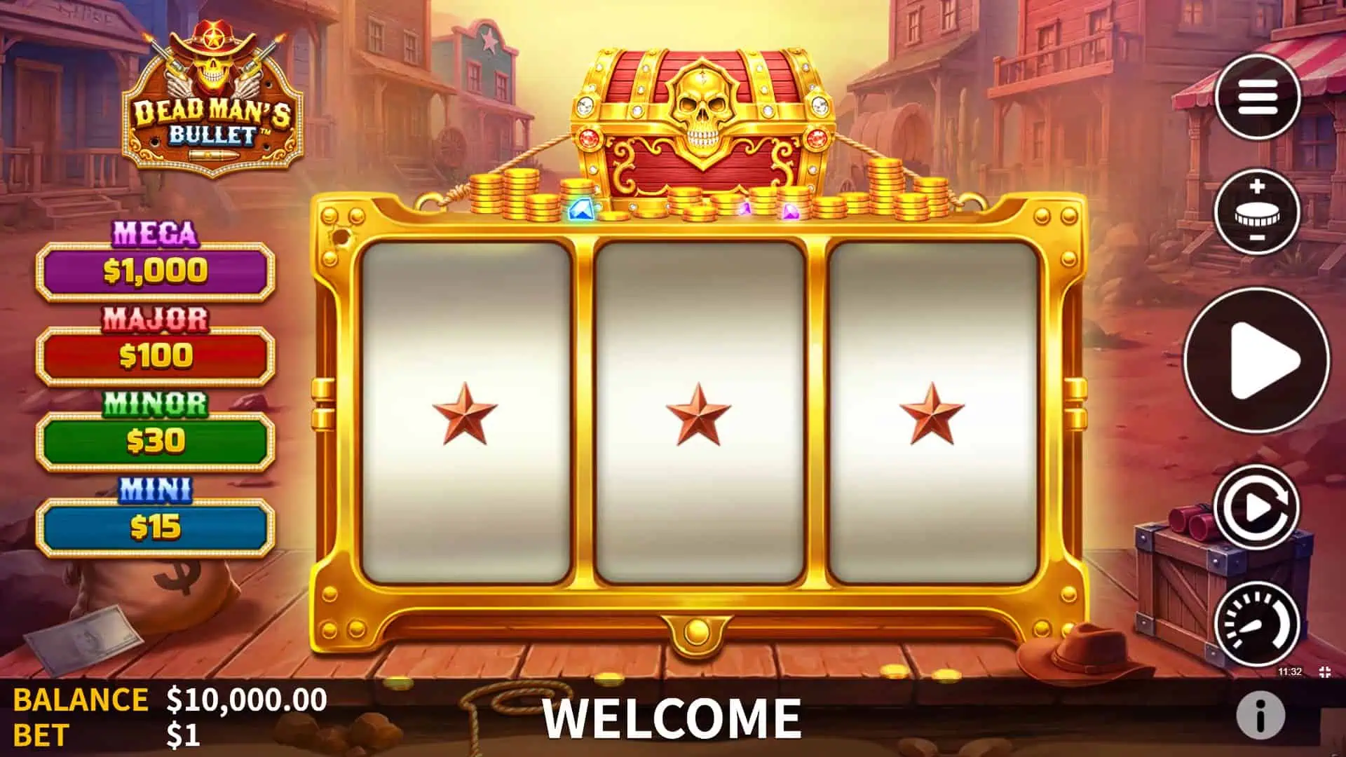 Dead Man&rsquo;s Bullet slot gameplay reels