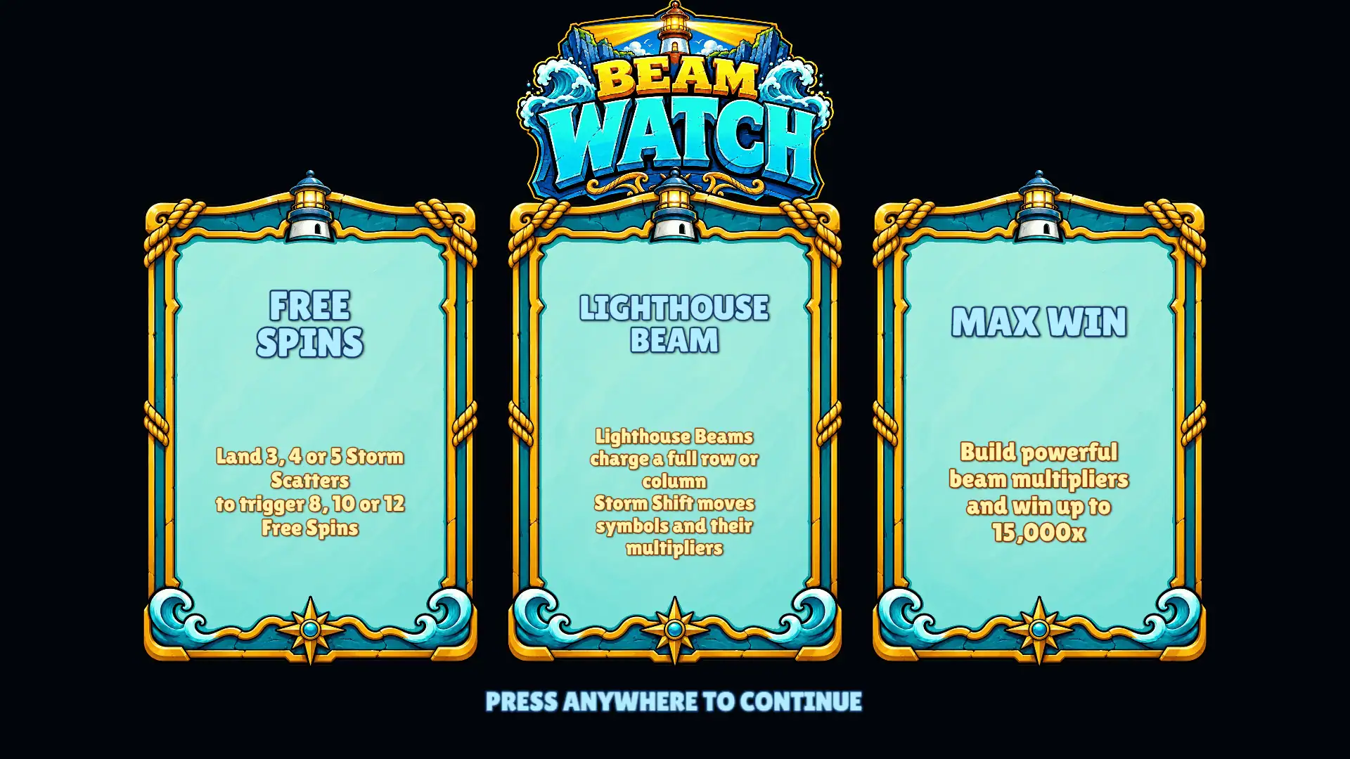 Beam Watch slot intro screen