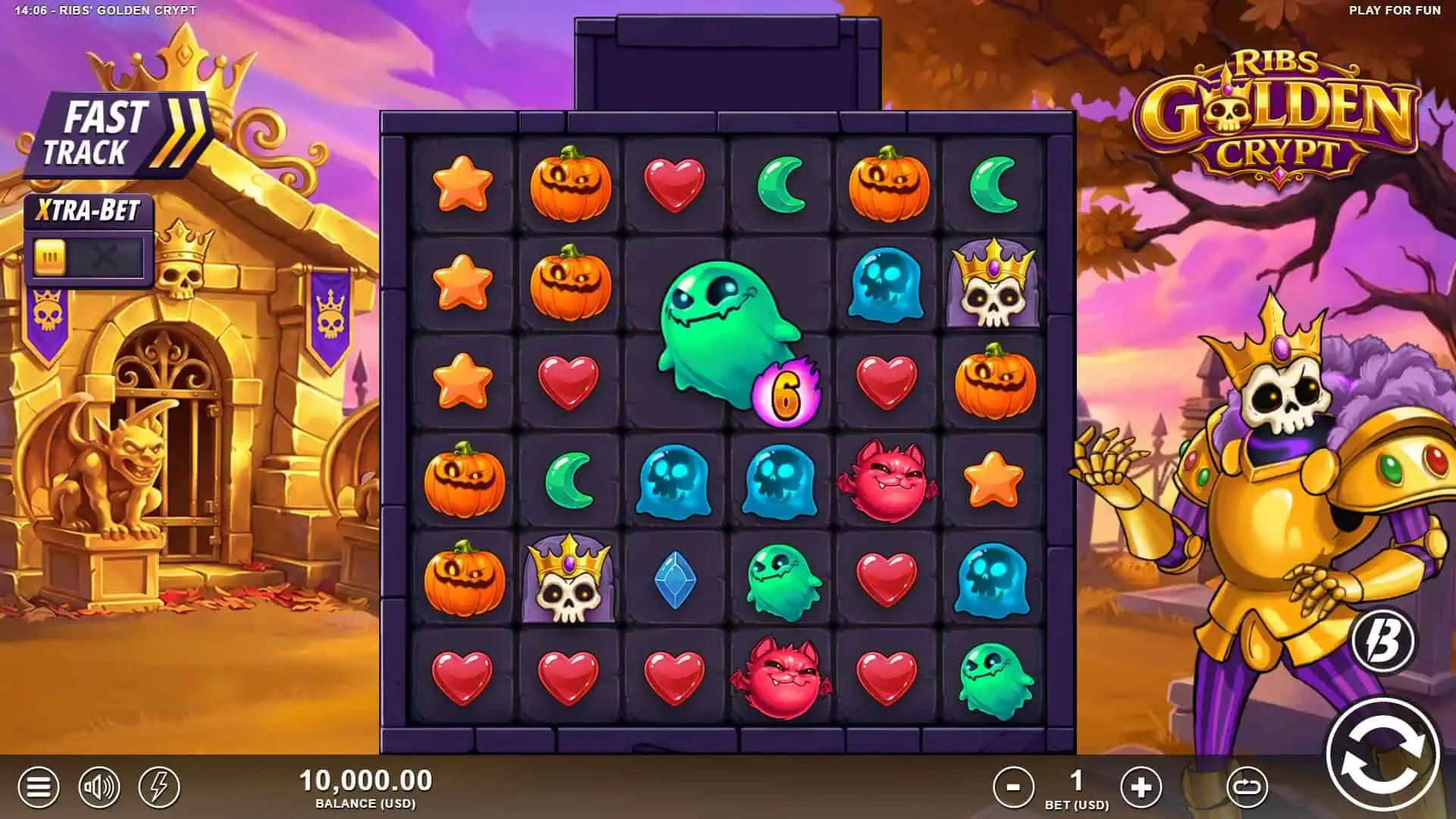 Ribs Golden Crypt slot gameplay reels