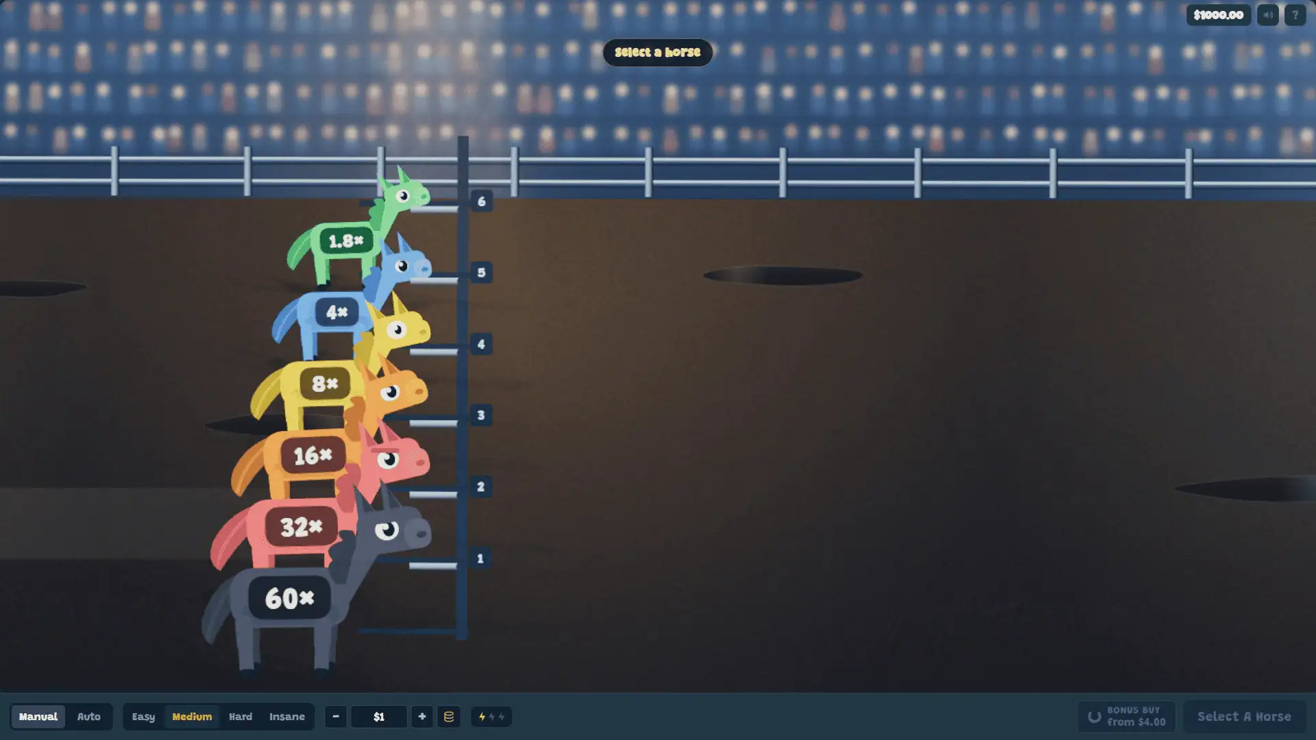 Horsey: Golden Derby slot gameplay reels