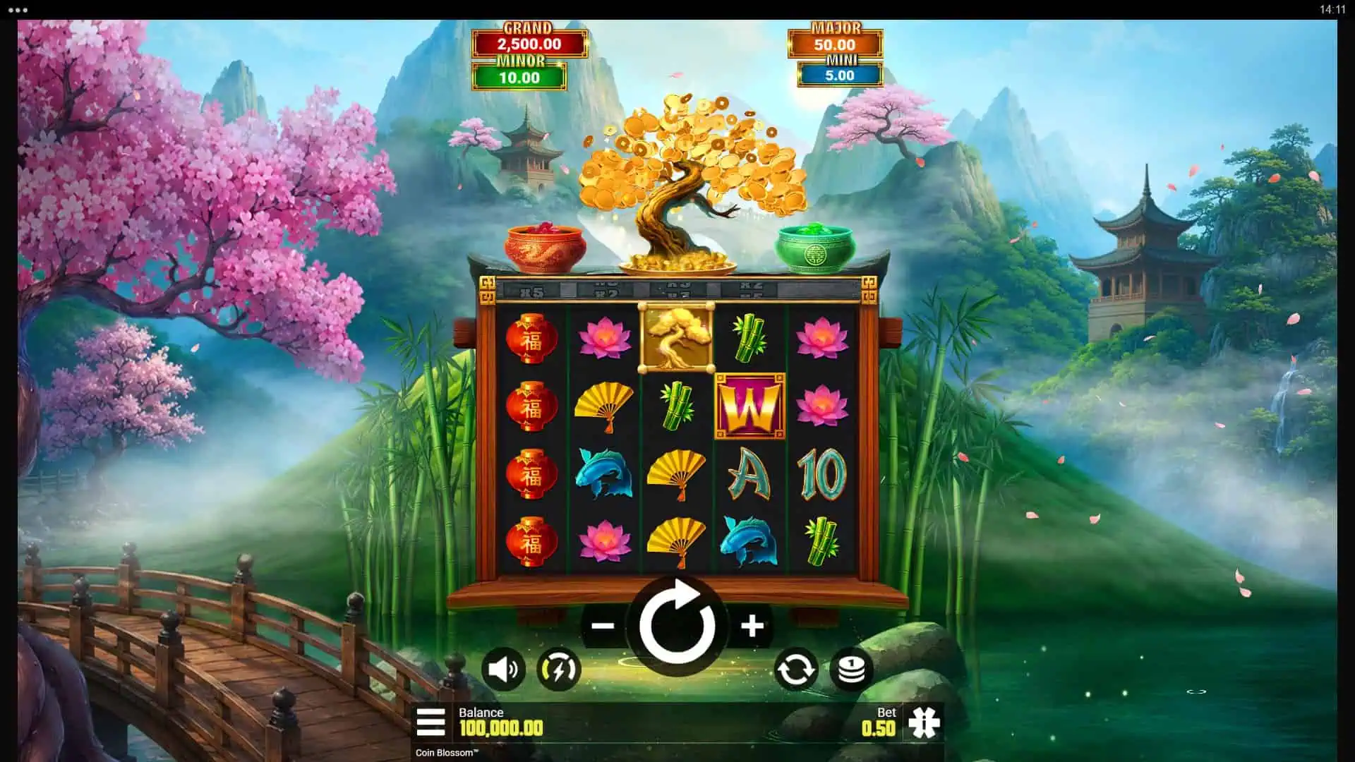 Coin Blossom slot gameplay reels