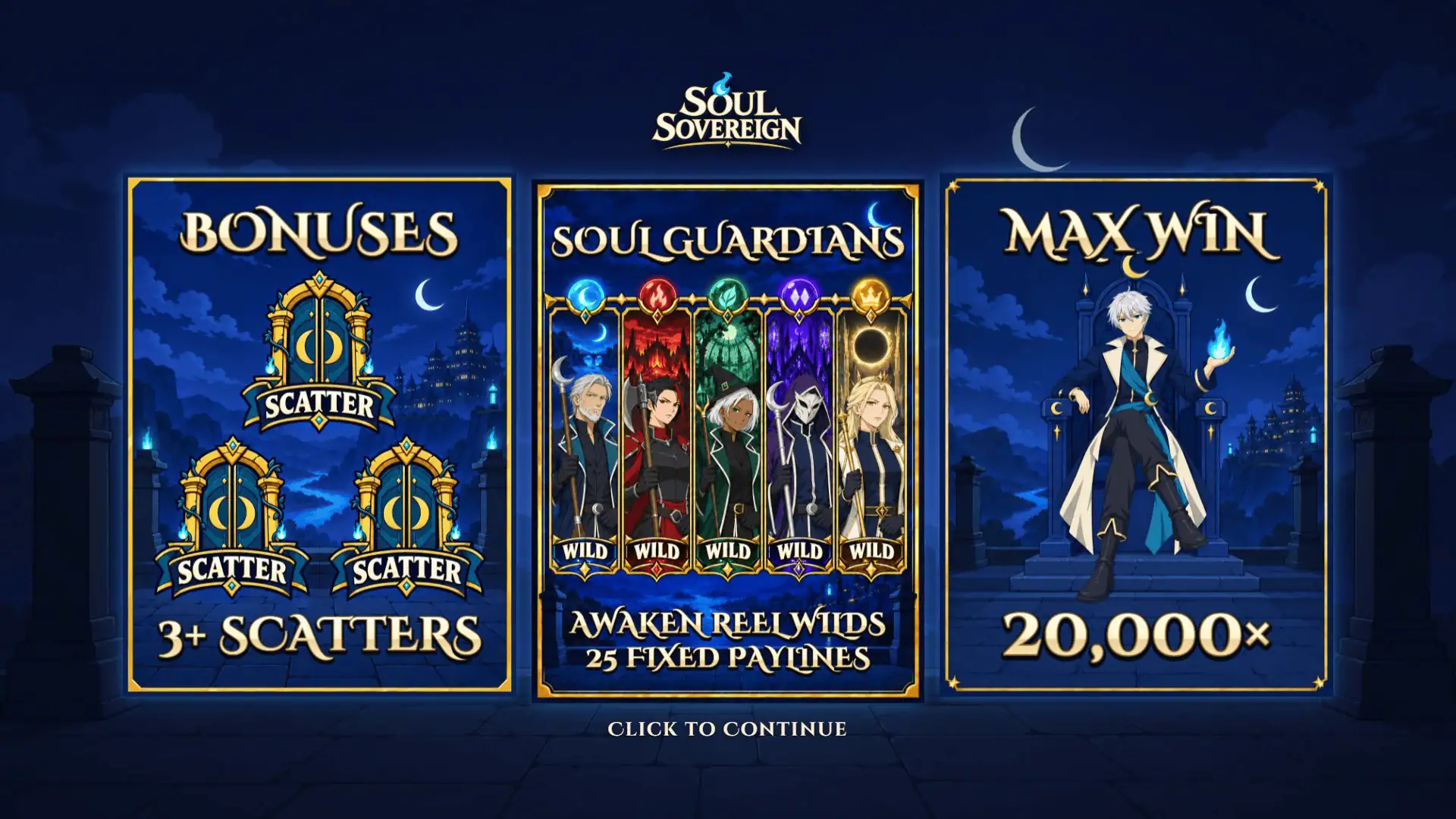 Soul Sovereign slot intro screen