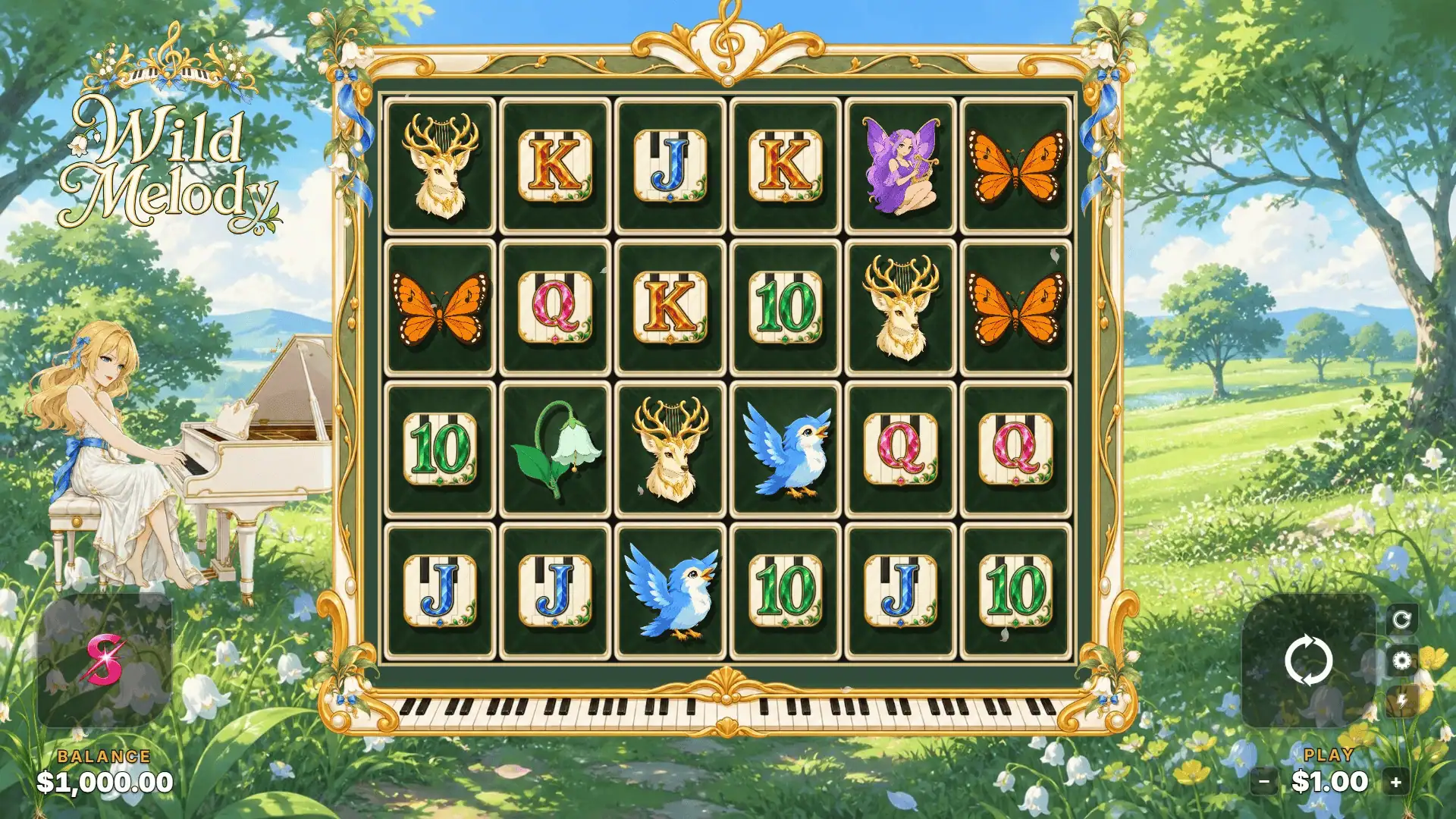 Wild Melody slot gameplay reels