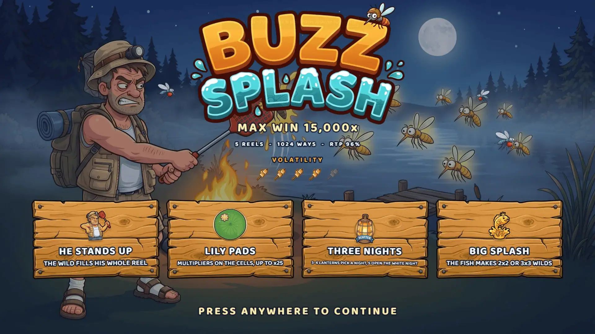 Buzz Splash slot intro screen