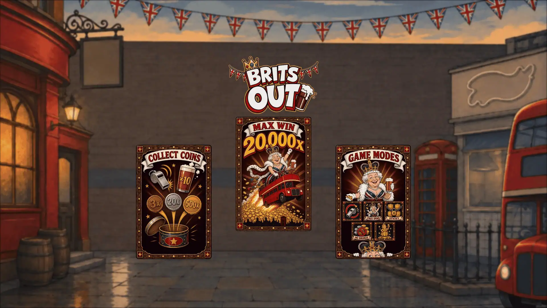 Brits Out slot intro screen