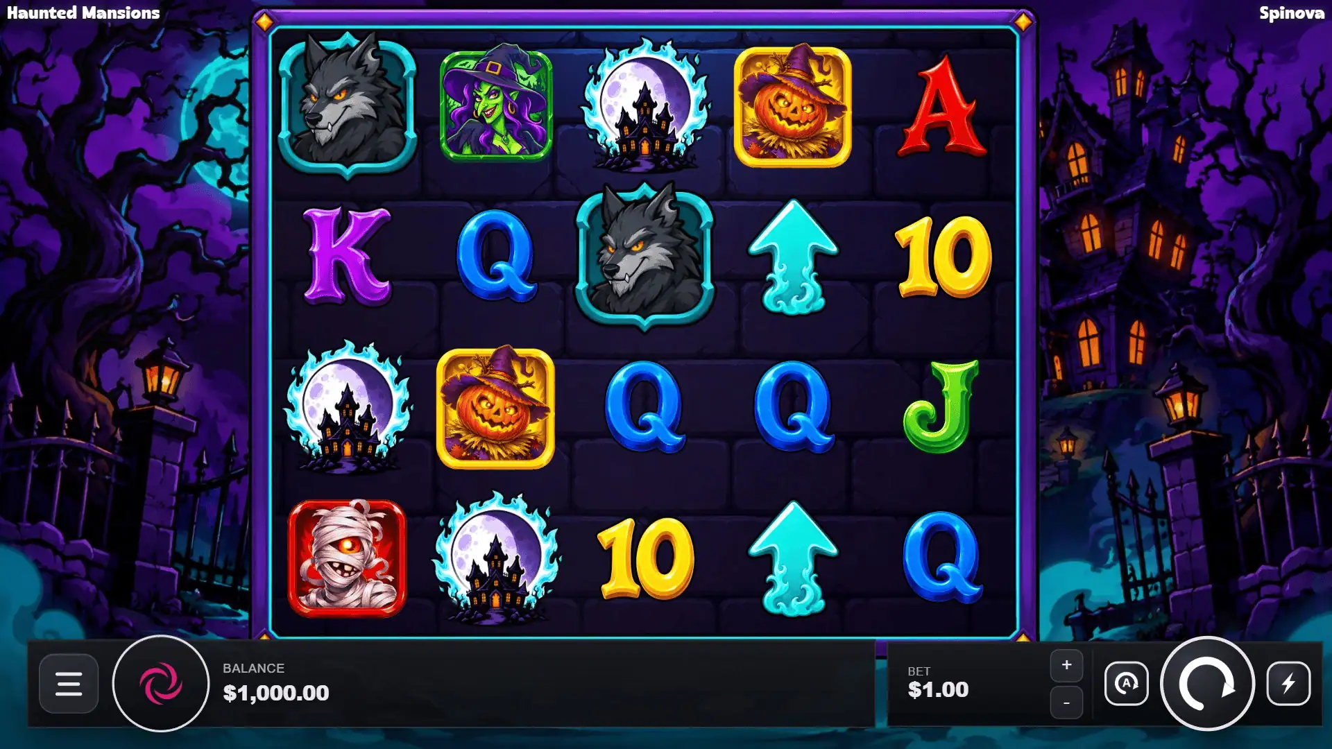 Haunted Mansions slot gameplay reels