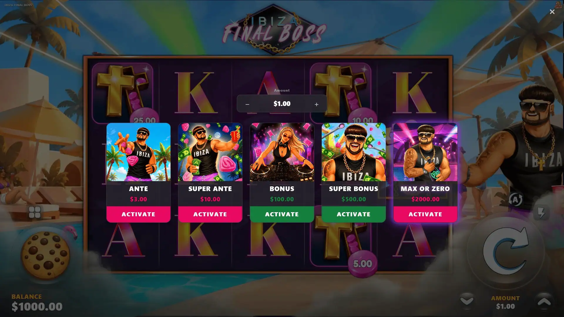 Ibiza Final Boss bonus buy menu