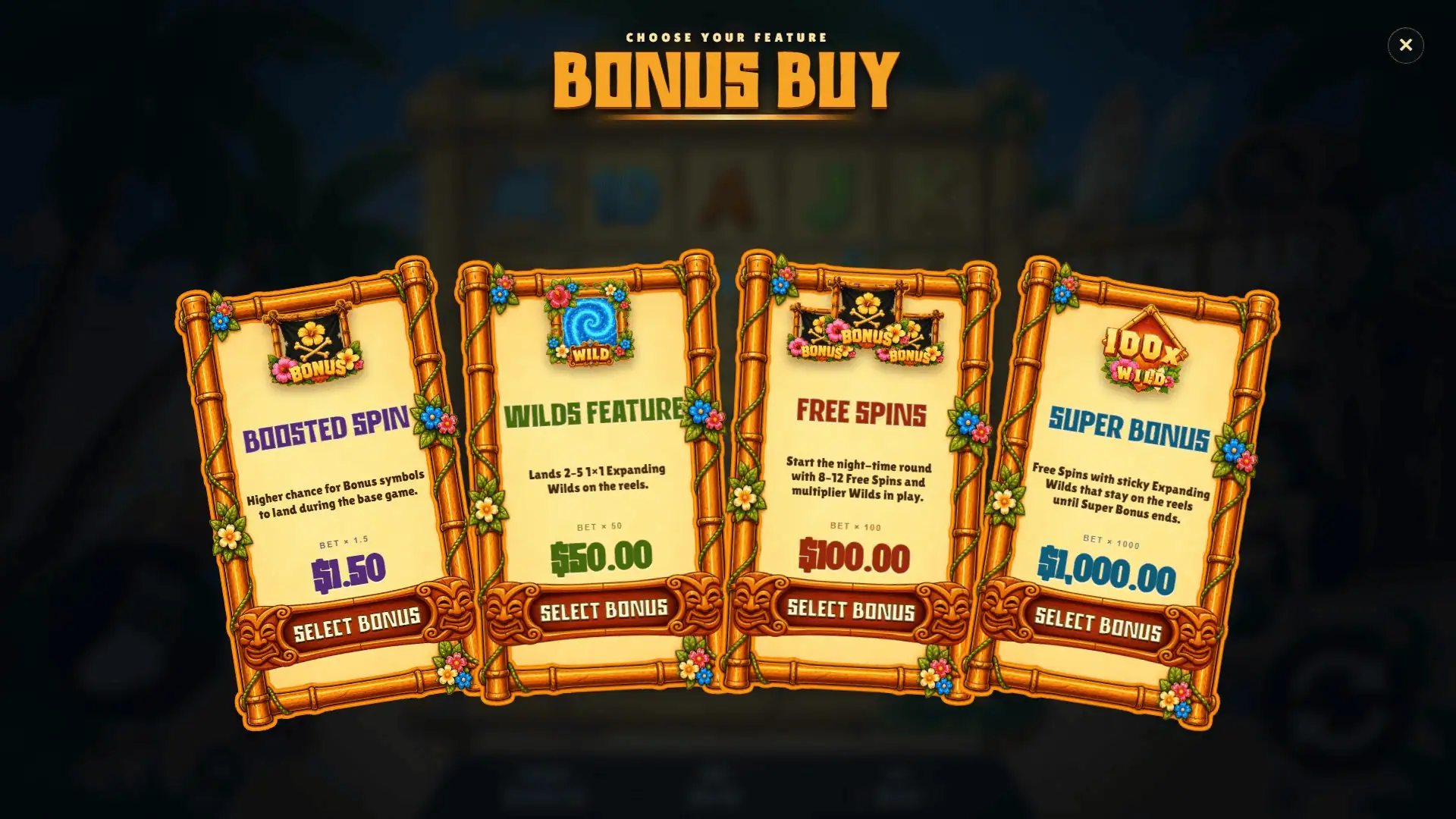 Beach Babe bonus buy menu