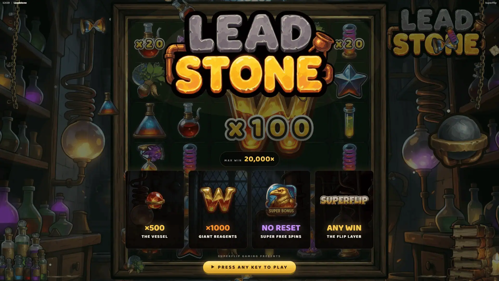 LeadStone slot intro screen