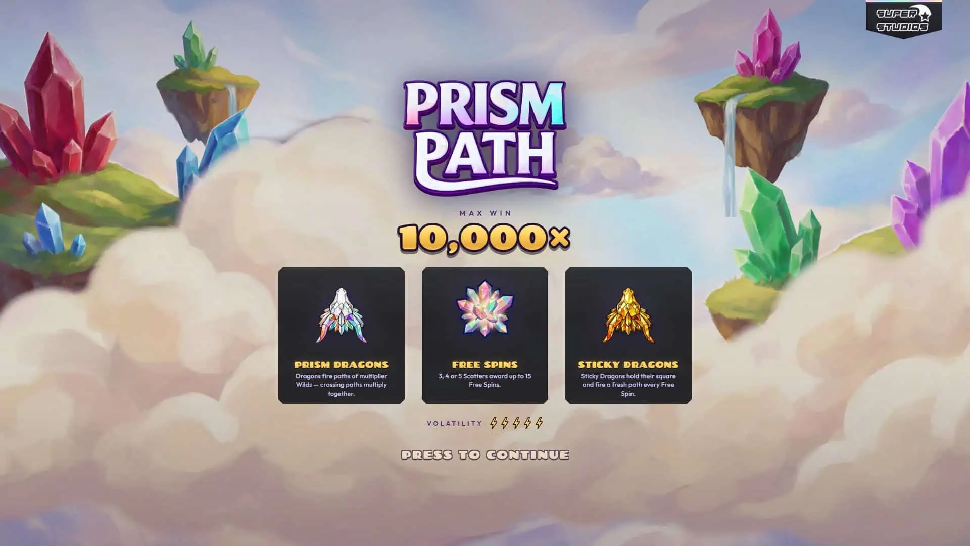 Prism Path slot intro screen
