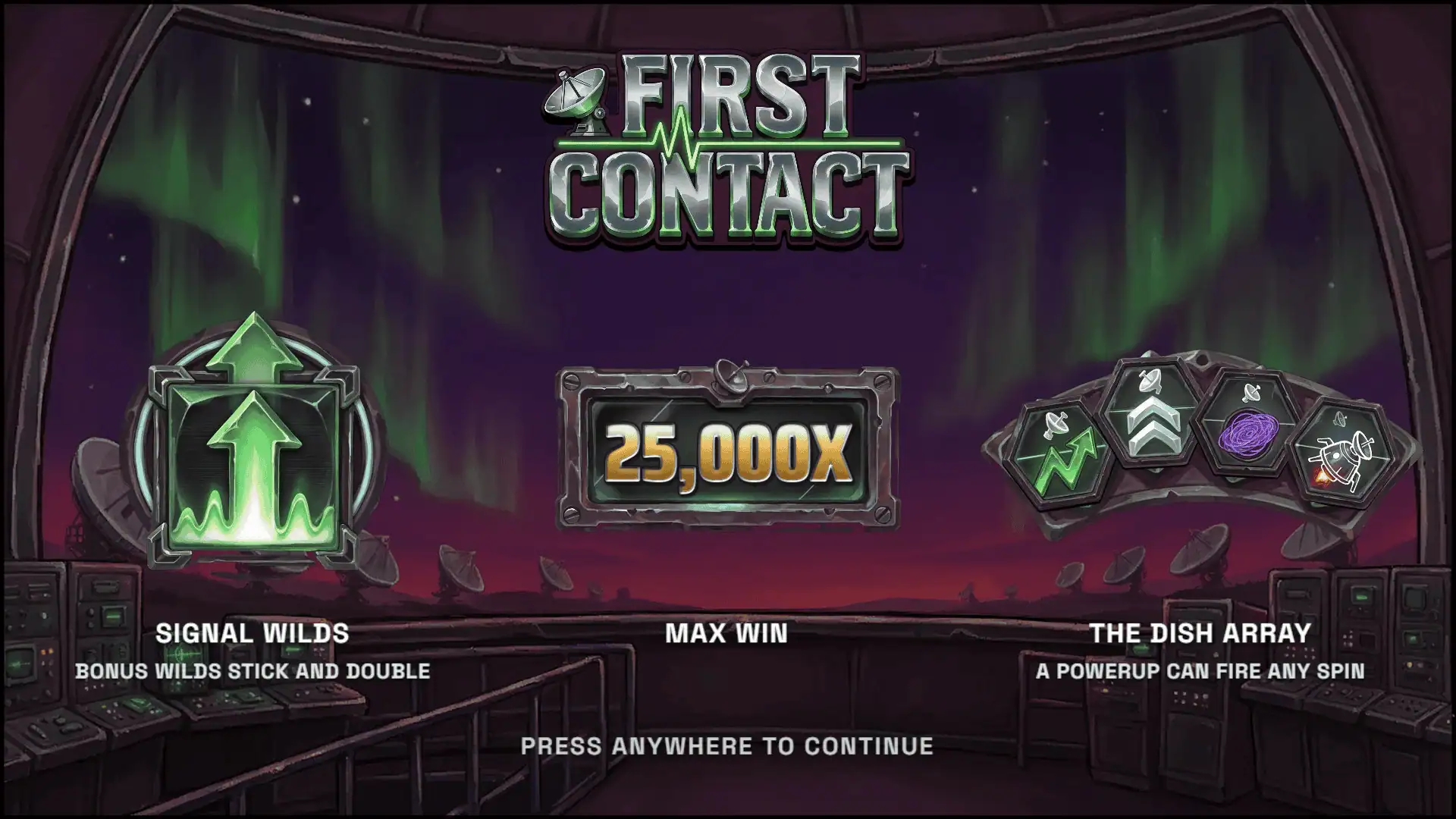 First Contact slot intro screen