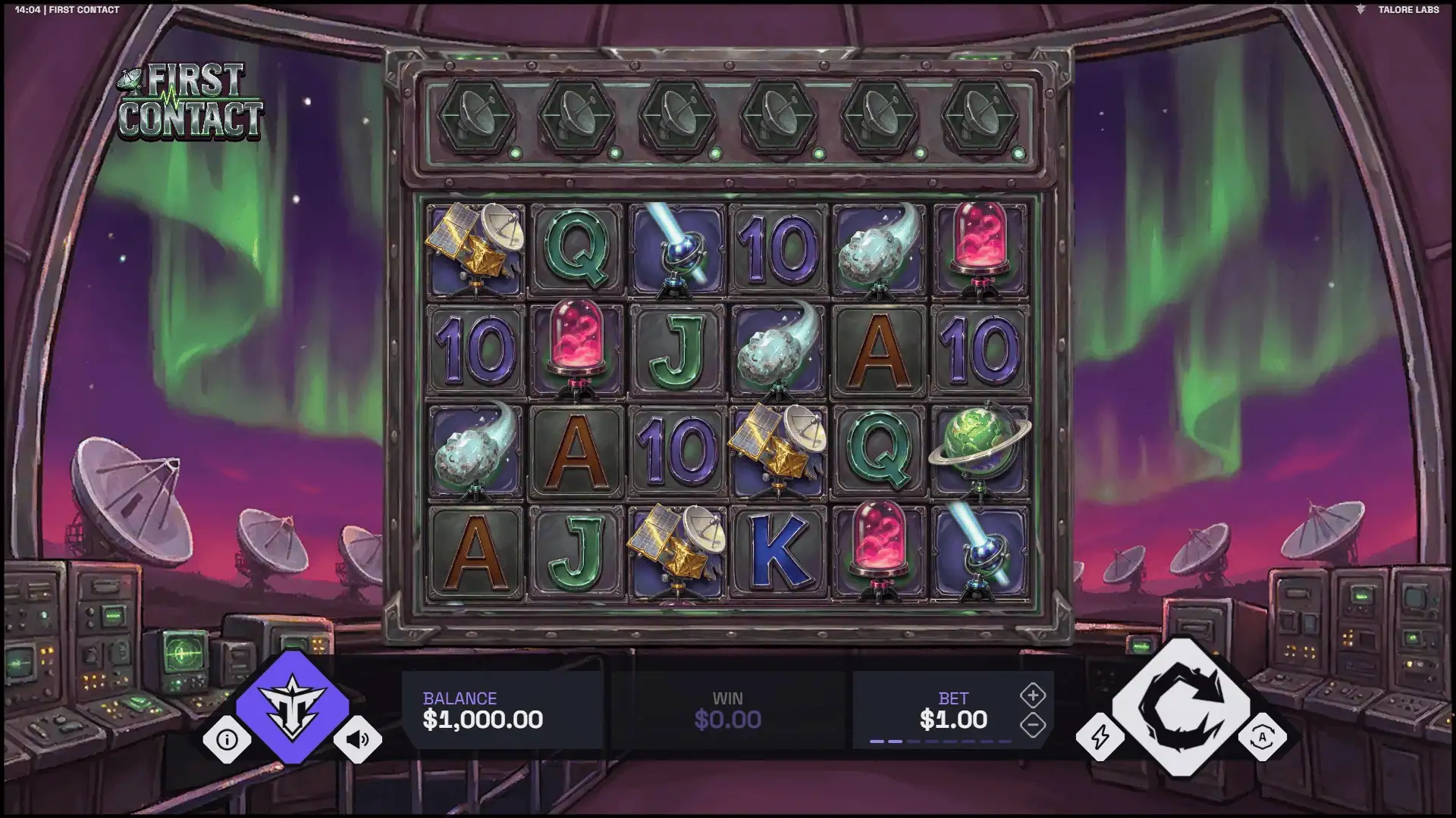 First Contact slot gameplay reels