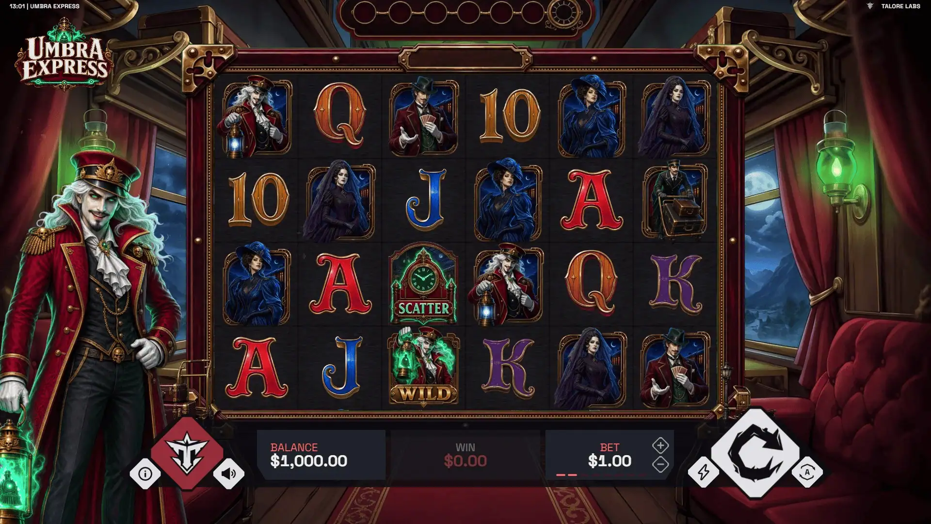 The Umbra Express slot gameplay reels