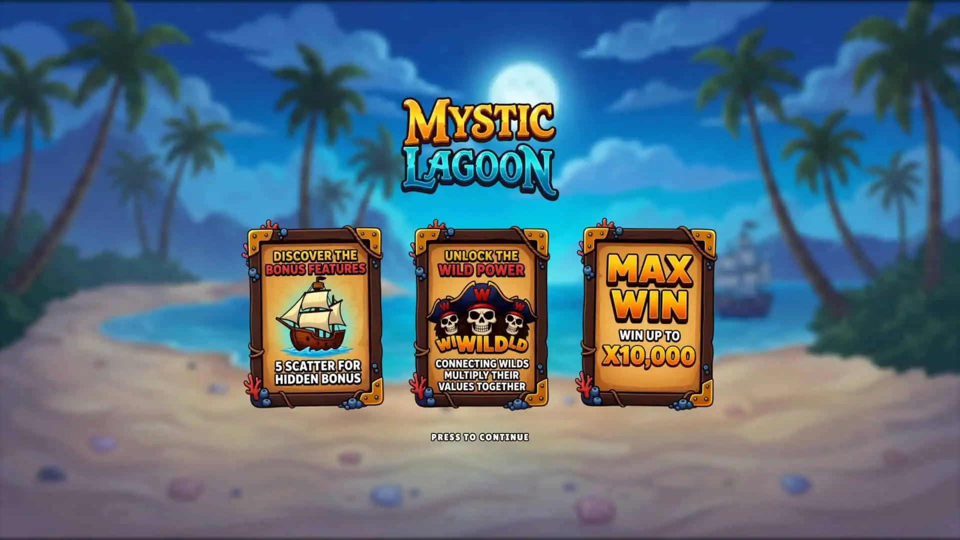 Mystic Lagoon slot intro screen