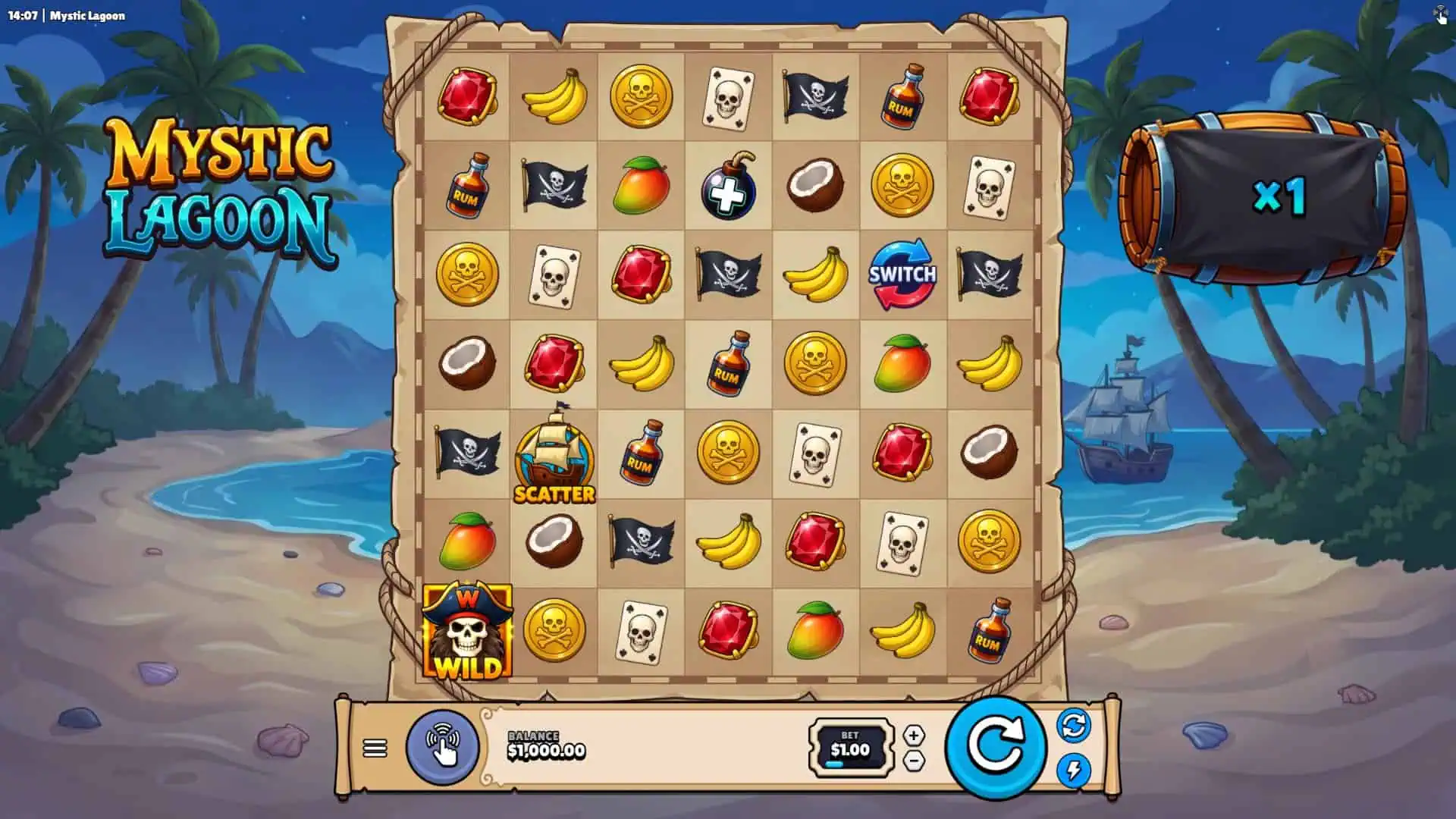 Mystic Lagoon slot gameplay reels