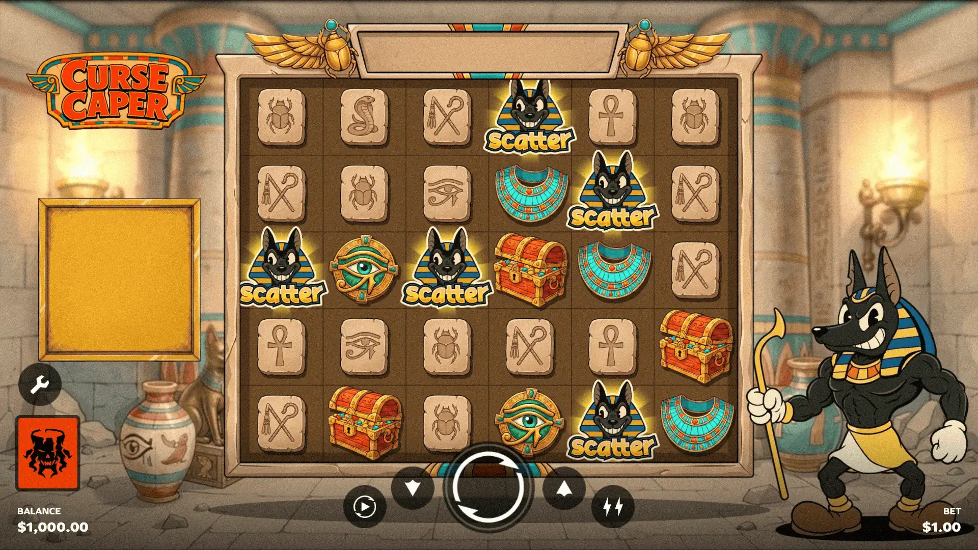 Curse Caper slot gameplay reels
