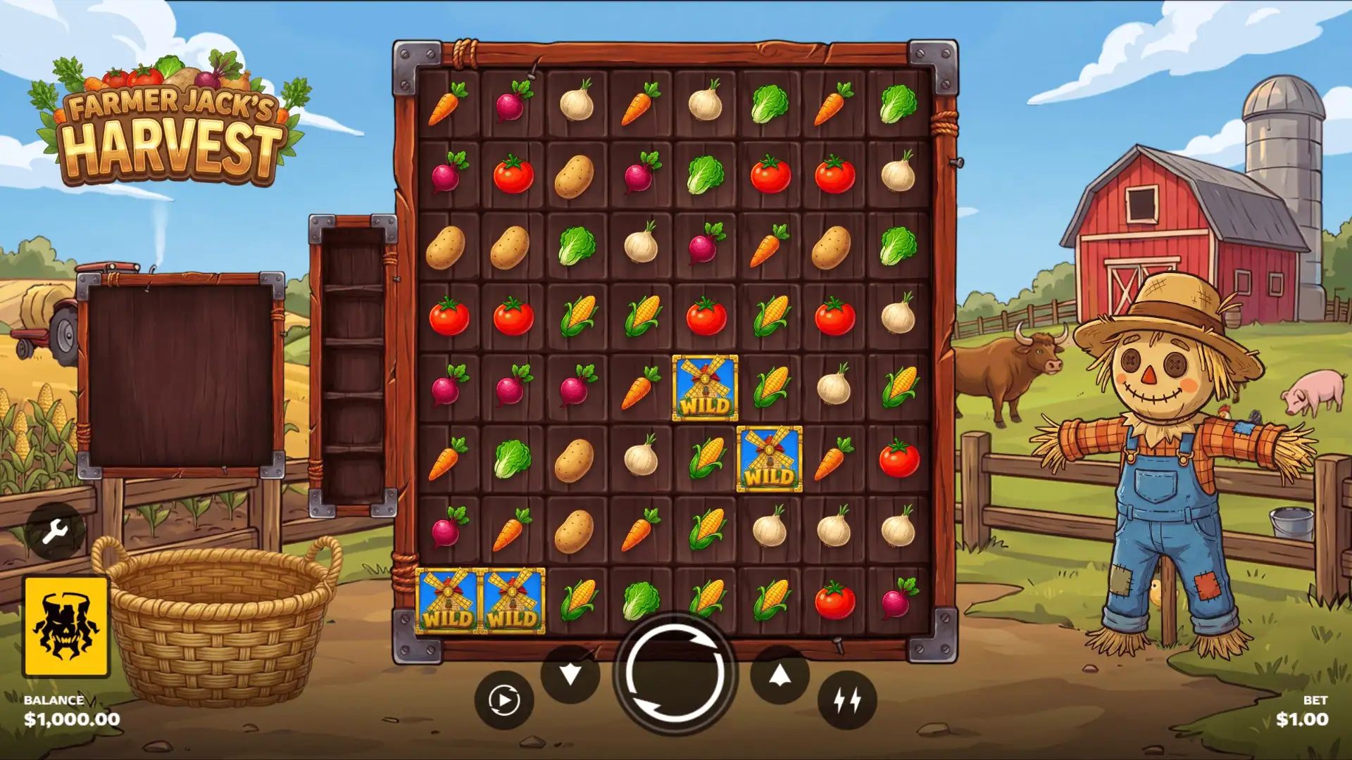 Farmer Jack's Harvest slot gameplay reels