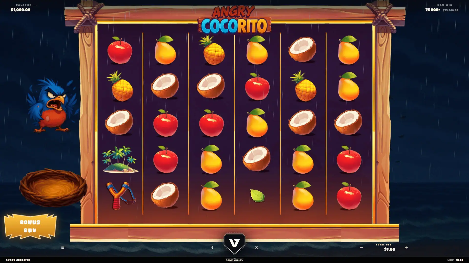 Angry Cocorito slot gameplay reels