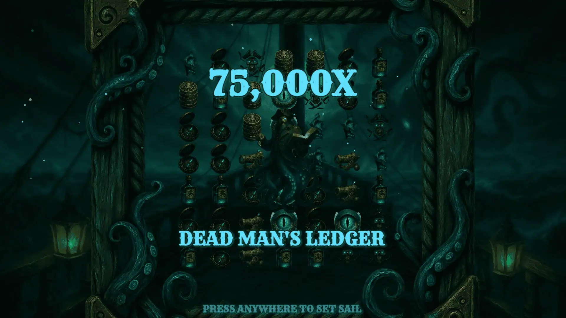 Dead Man's Ledger slot intro screen