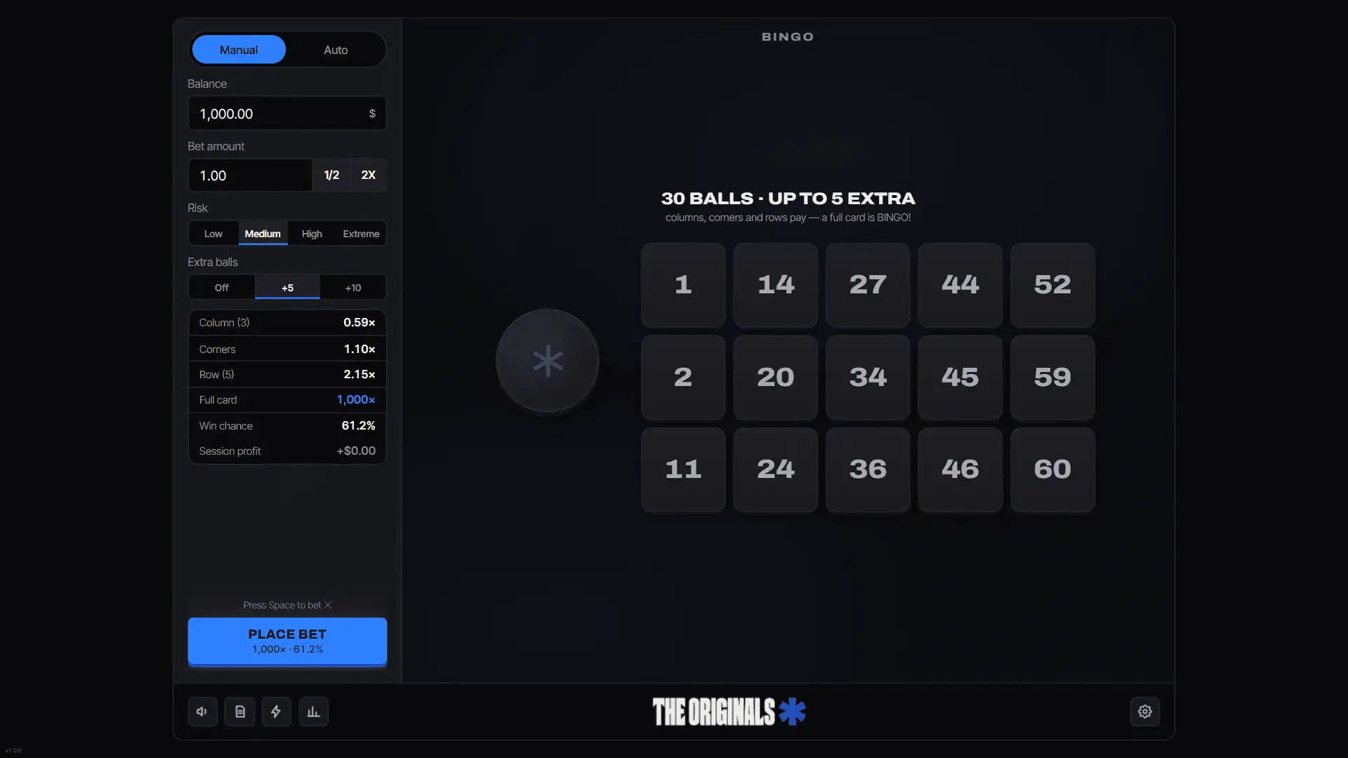 Bingo slot gameplay reels