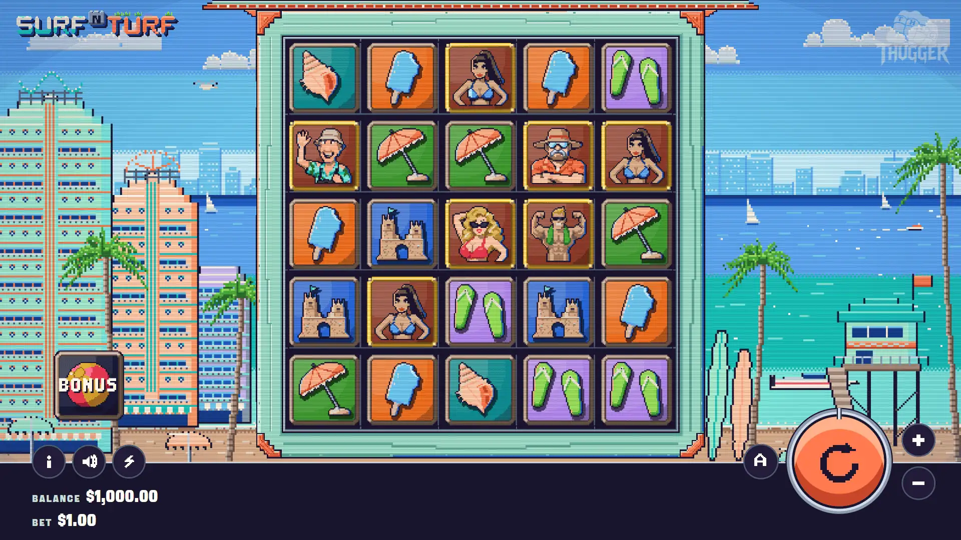 Surf n Turf slot gameplay reels