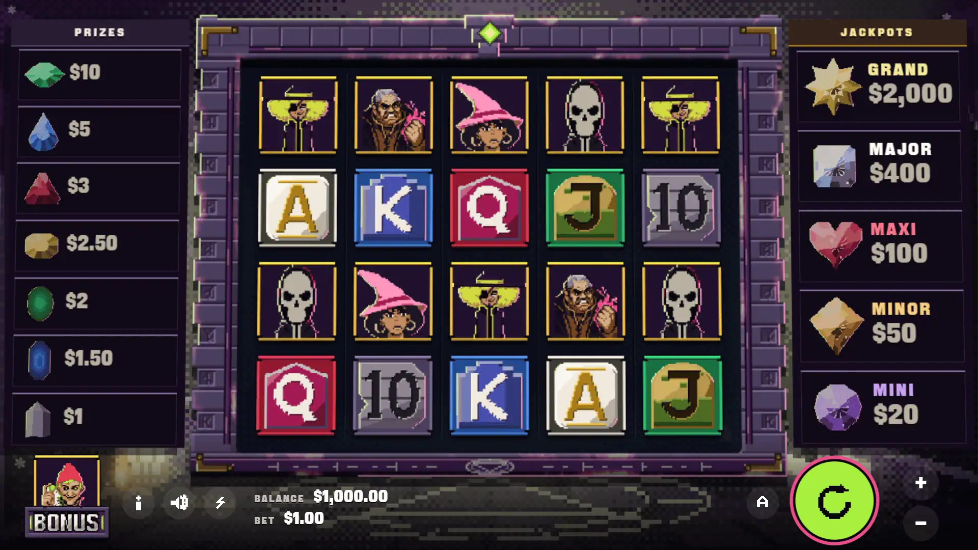 The Conjurers slot gameplay reels