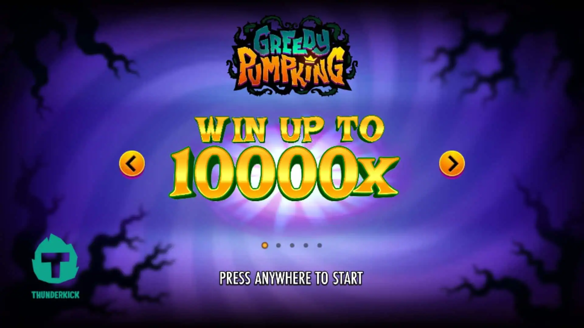 Greedy Pumpking slot intro screen