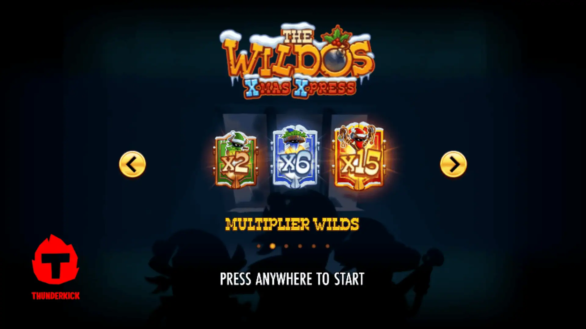 The Wildos: Xmas Xpress slot intro screen
