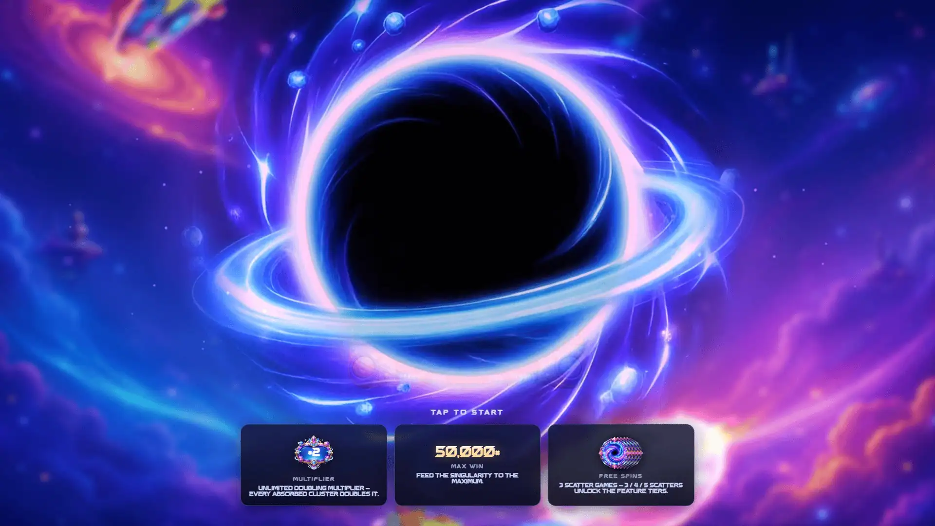 Black Hole Protocol slot intro screen