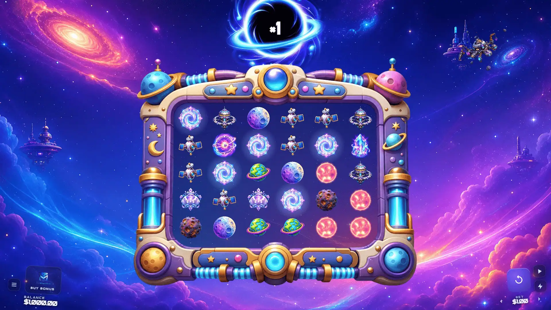 Black Hole Protocol slot gameplay reels