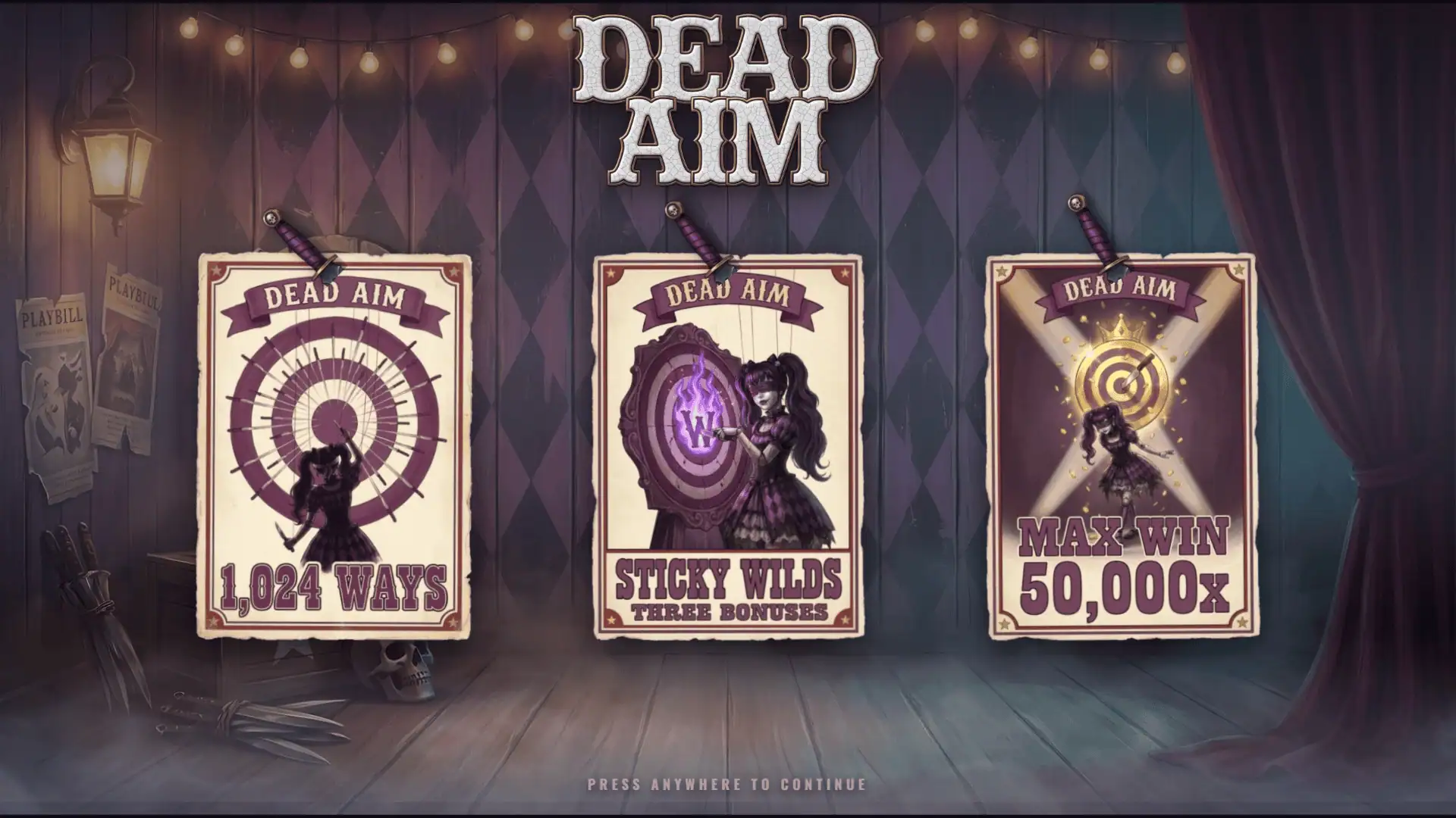 Dead Aim slot intro screen