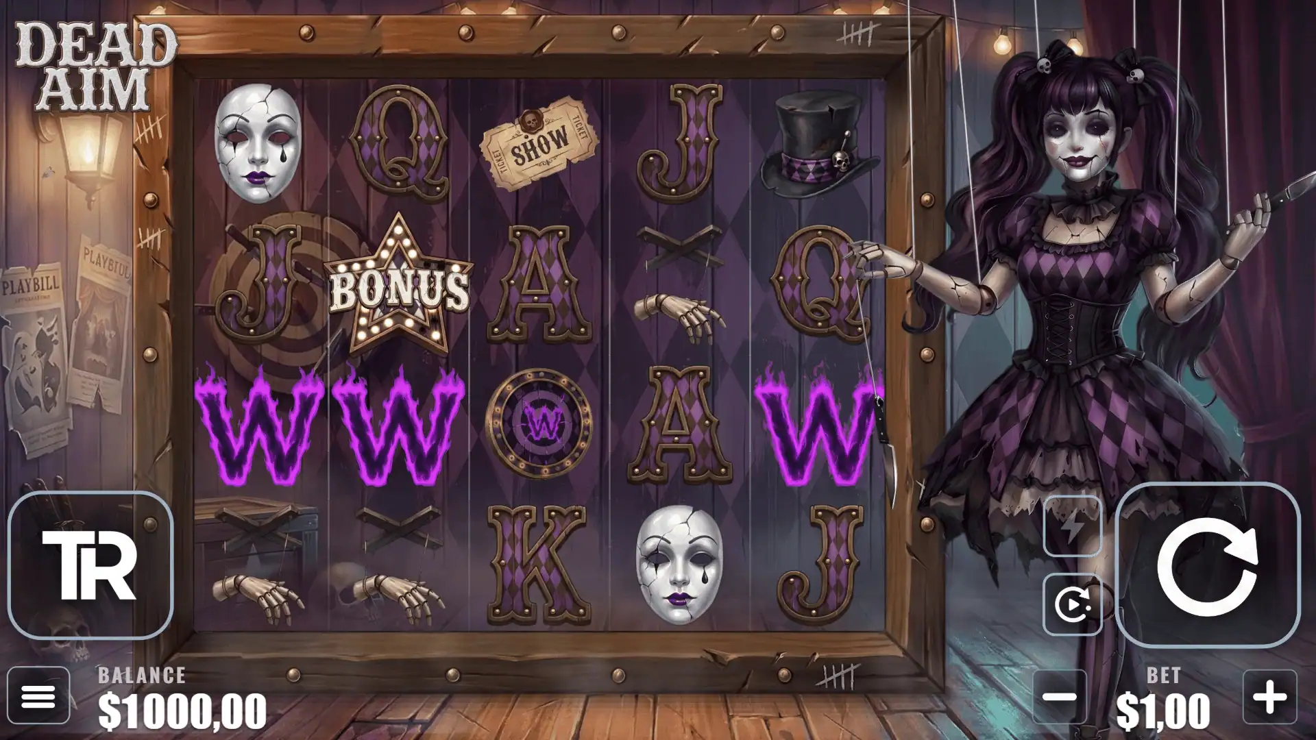 Dead Aim slot gameplay reels