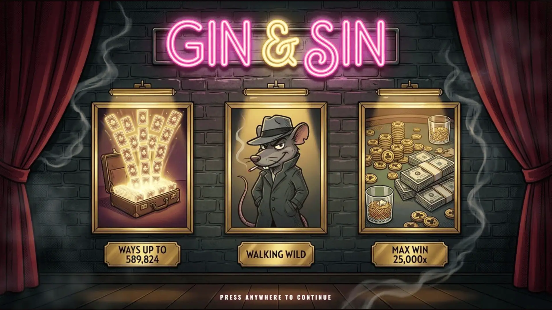 Gin & Sin slot intro screen