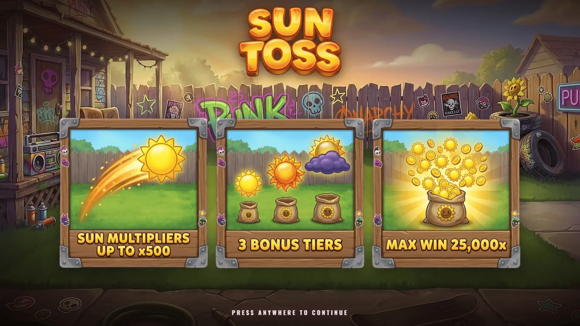 Sun Toss slot intro screen