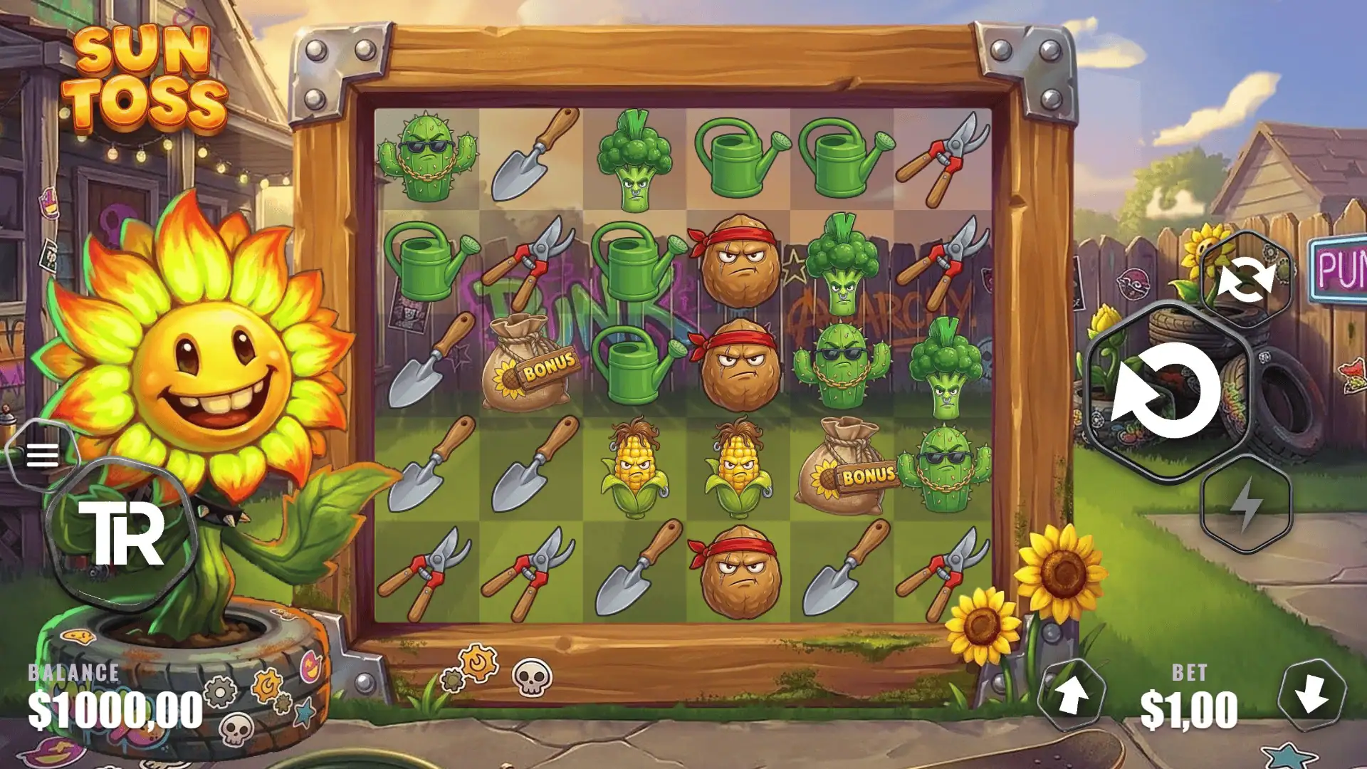 Sun Toss slot gameplay reels